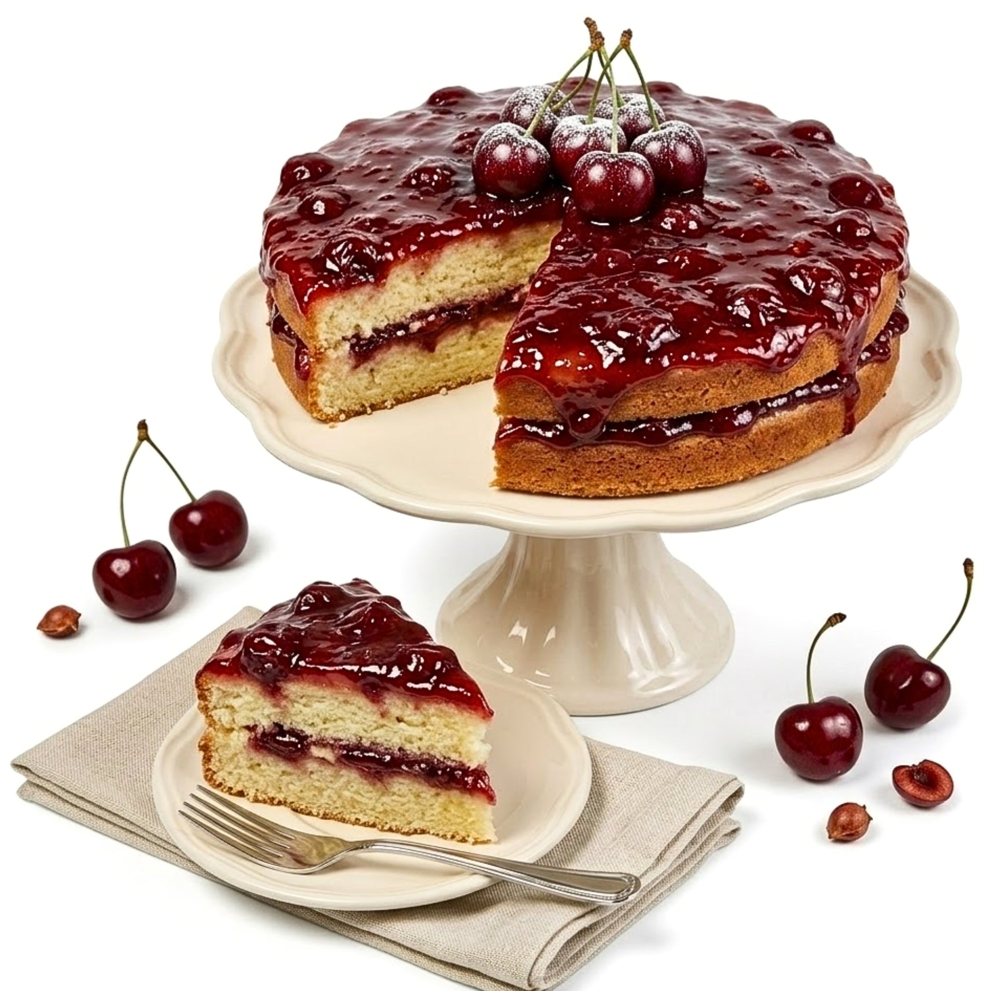 Andy Anand Sugar-Free Dunked Cherry Cake, 9-Inch, 2.9 lb – Keto & Diabetic-Friendly, Cherry Juice Soaked, No Preservatives Birthday Gift