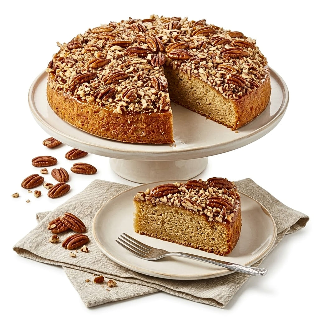 Andy Anand Caramel Pecan Cake, 9-Inch, 2.8 lb – Hand-Baked, Toasted Pecans, Caramel Drizzle, No Preservatives, Birthday & Holiday Gift