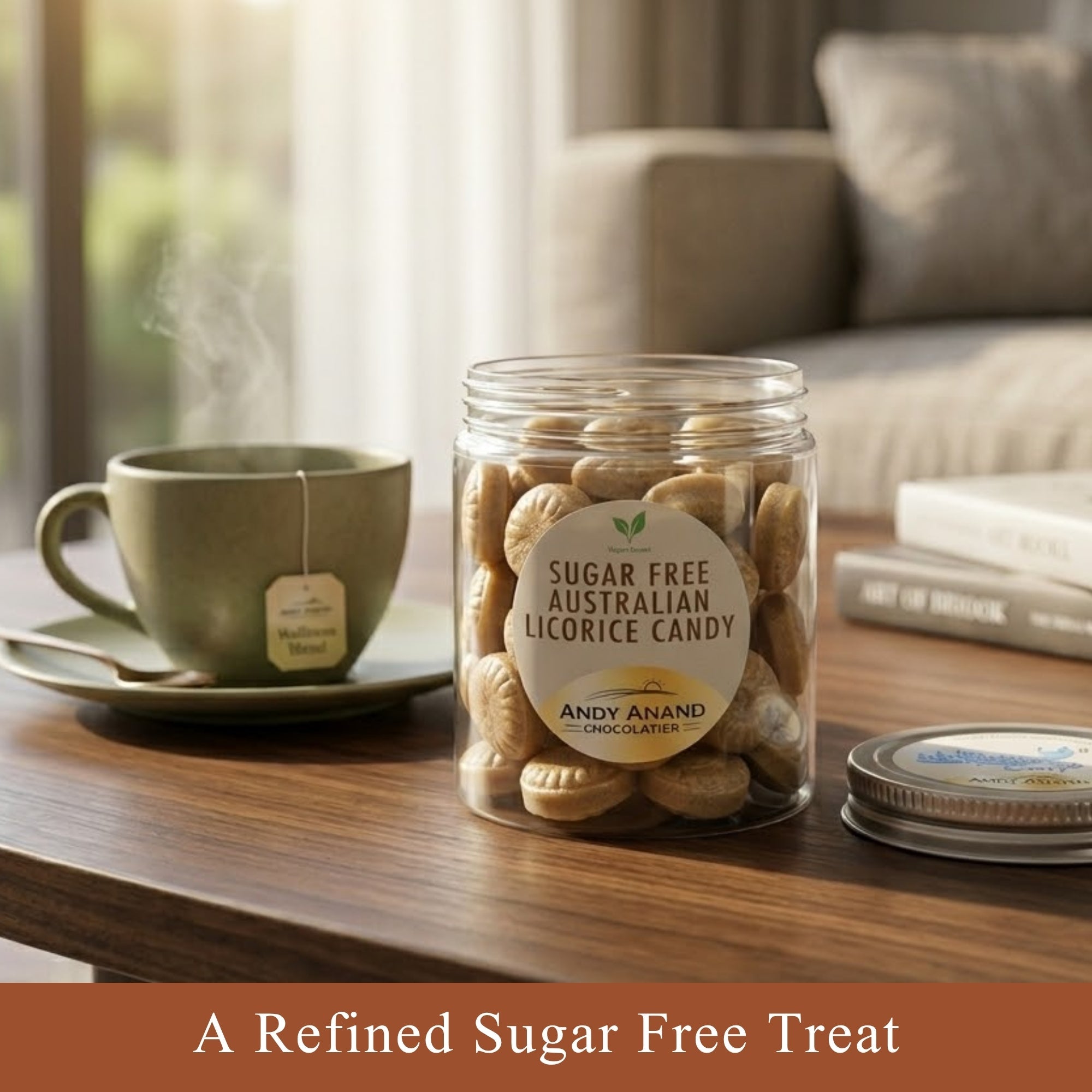 Andy Anand Sugar-Free Australian Licorice Hard Candy, 7 oz – European Made, Stevia Sweetened, Keto & Diabetic-Friendly Gourmet Gift Box