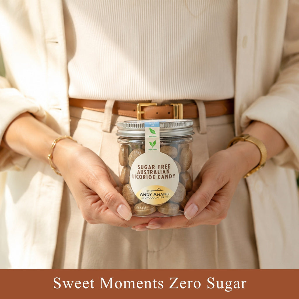 Andy Anand Sugar-Free Australian Licorice Hard Candy, 7 oz – European Made, Stevia Sweetened, Keto & Diabetic-Friendly Gourmet Gift Box