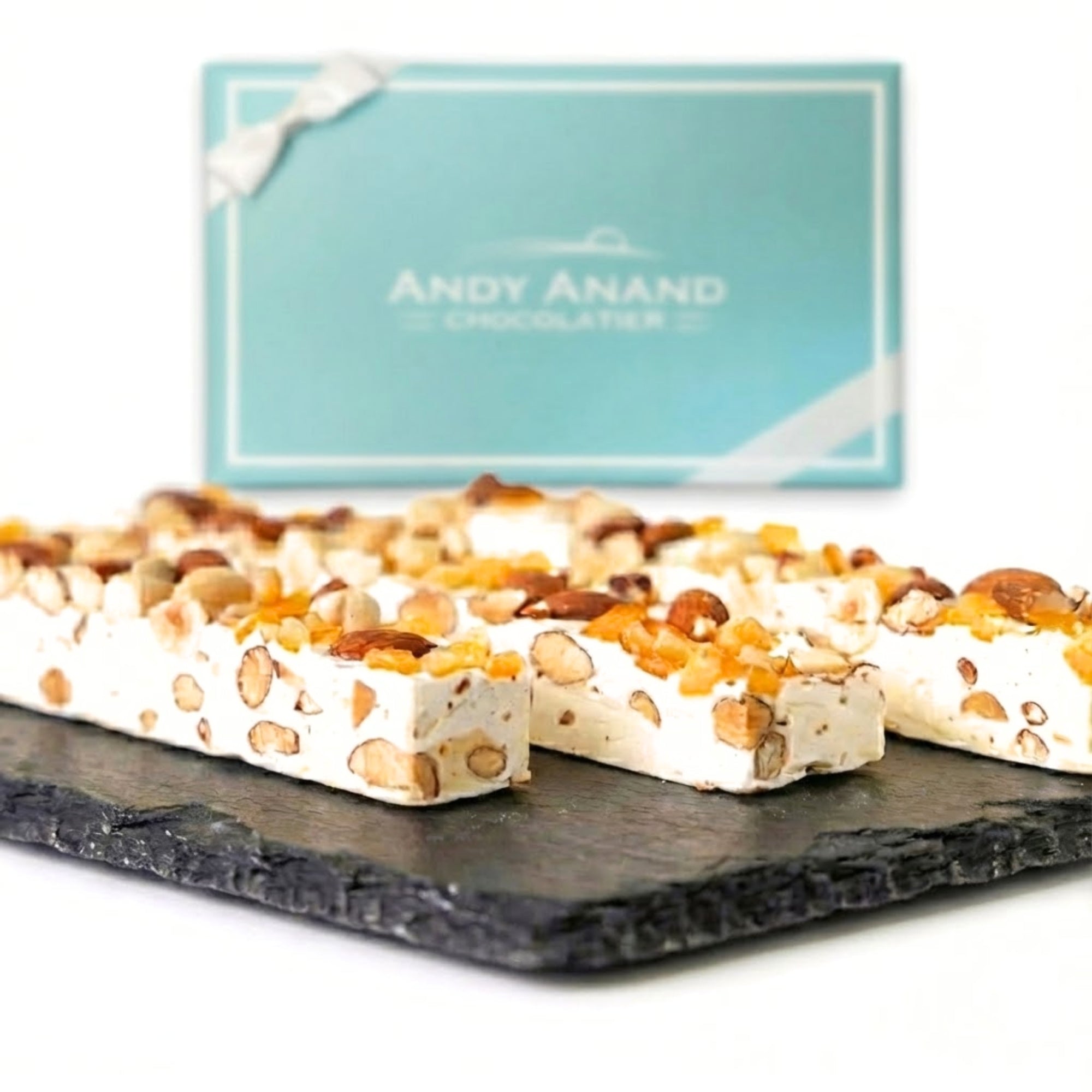 Andy Anand Orange Peel Soft Turron Nougat, 7 oz – Spanish Wildflower Honey, Gluten-Free, Artisan European Candy, Birthday & Holiday Gift Box