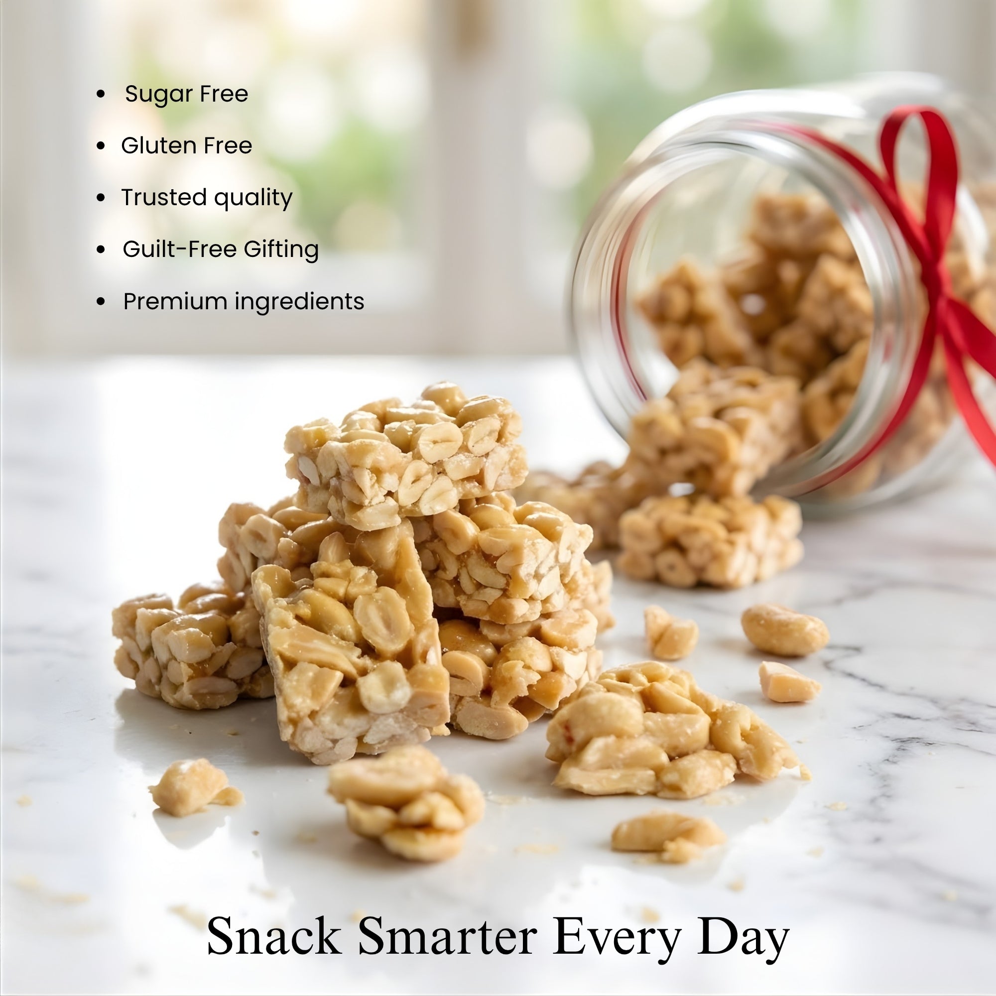 Andy Anand Sugar-Free Peanut Brittle, 7 oz – No Added Sugar, Keto-Friendly, Gluten-Free Handmade Snack, Diabetic-Friendly Birthday Gift Box