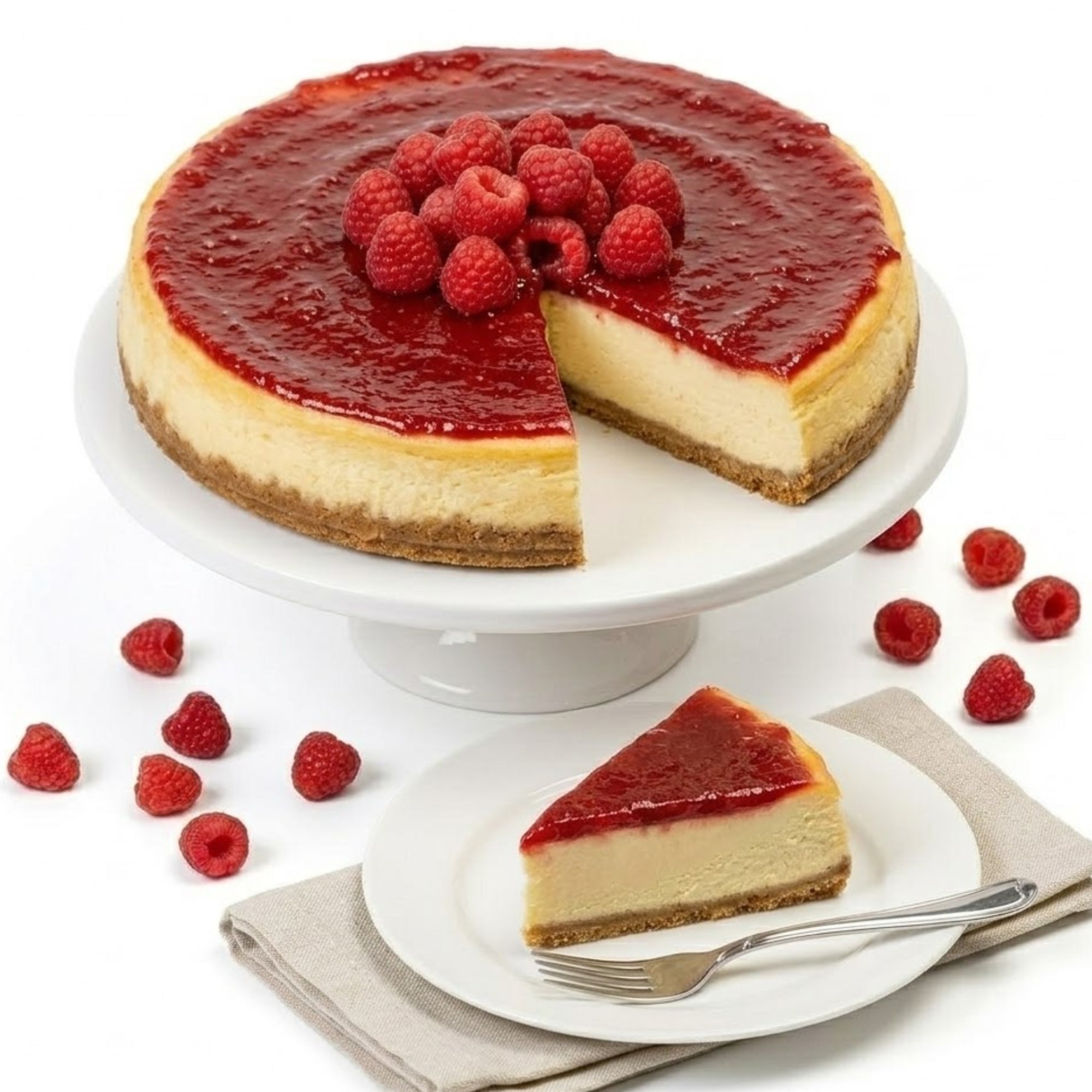 Andy Anand Sugar-Free Raspberry Cheesecake, 9-Inch, 2.6 lb – Freshly Baked, No Preservatives, Diabetic-Friendly, Cream Cheese Gift Box