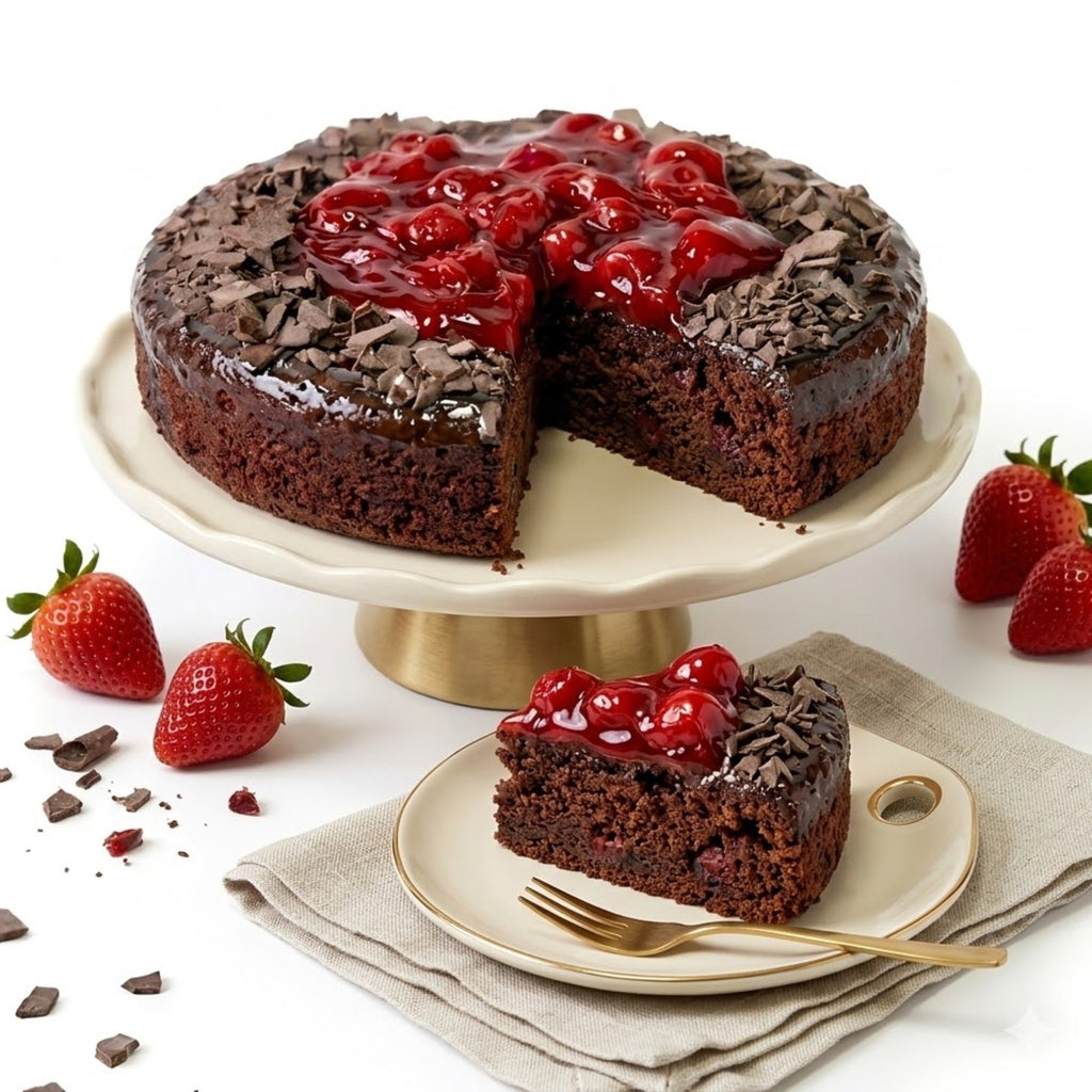 Andy Anand Sugar-Free Keto Chocolate Strawberry Layer Cake, 9-Inch, 2 lb – Diabetic-Friendly, Low-Carb, Birthday & Celebration Gift Box