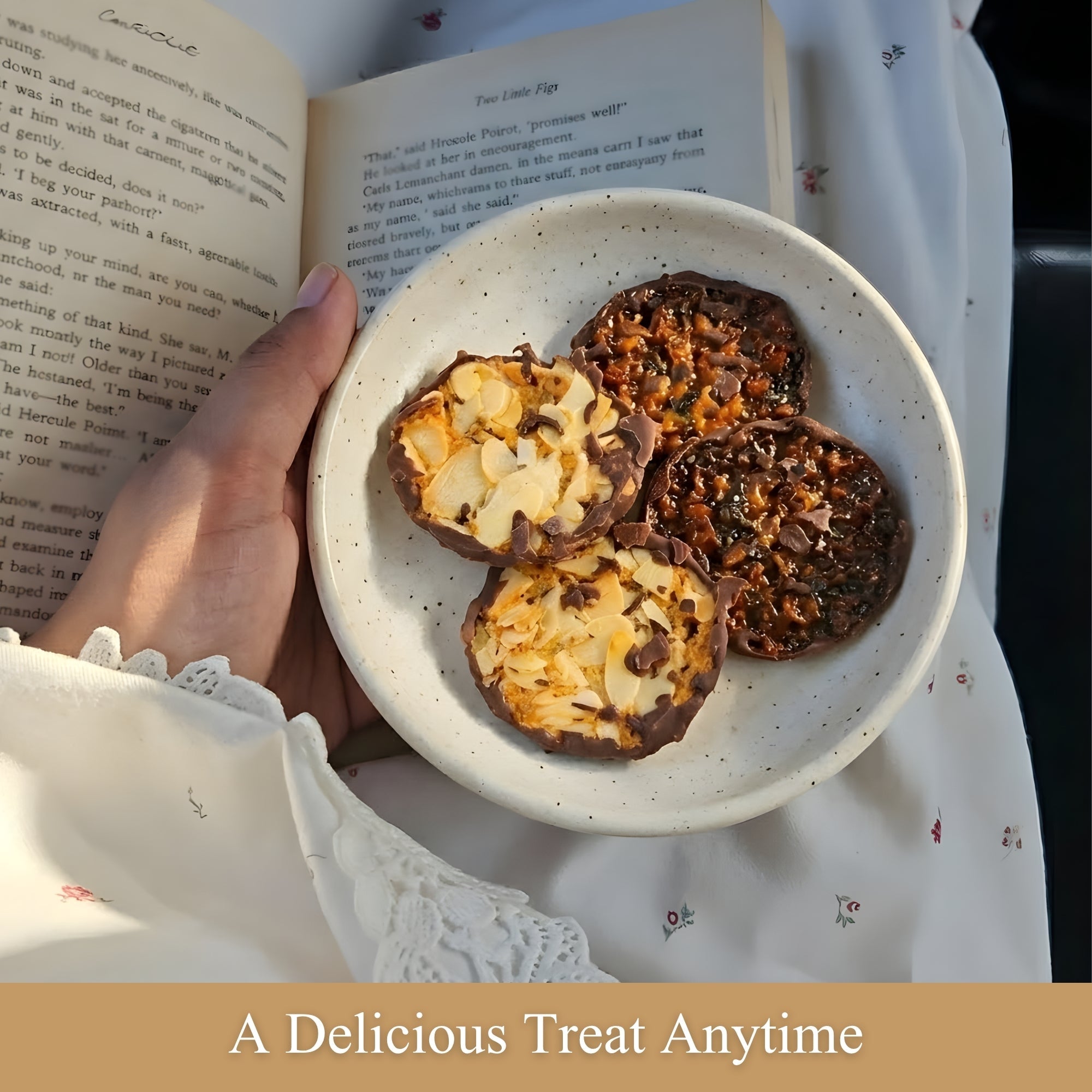 Andy Anand Dark Chocolate Florentine Biscuit Cookies, Orange & Almond, 24 pc – Imported from France, Gourmet Birthday & Holiday Gift Box