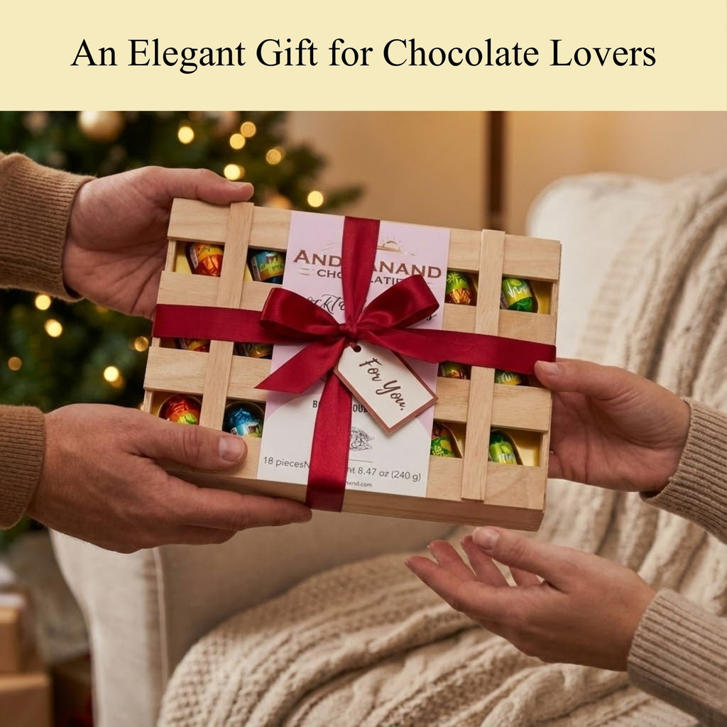 Andy Anand Cocktail-Flavored Vegan Dark Chocolates, 18 pc – Six Non-Alcoholic Flavors, 60% Cocoa Butter, Gluten-Free Birthday Gift Box
