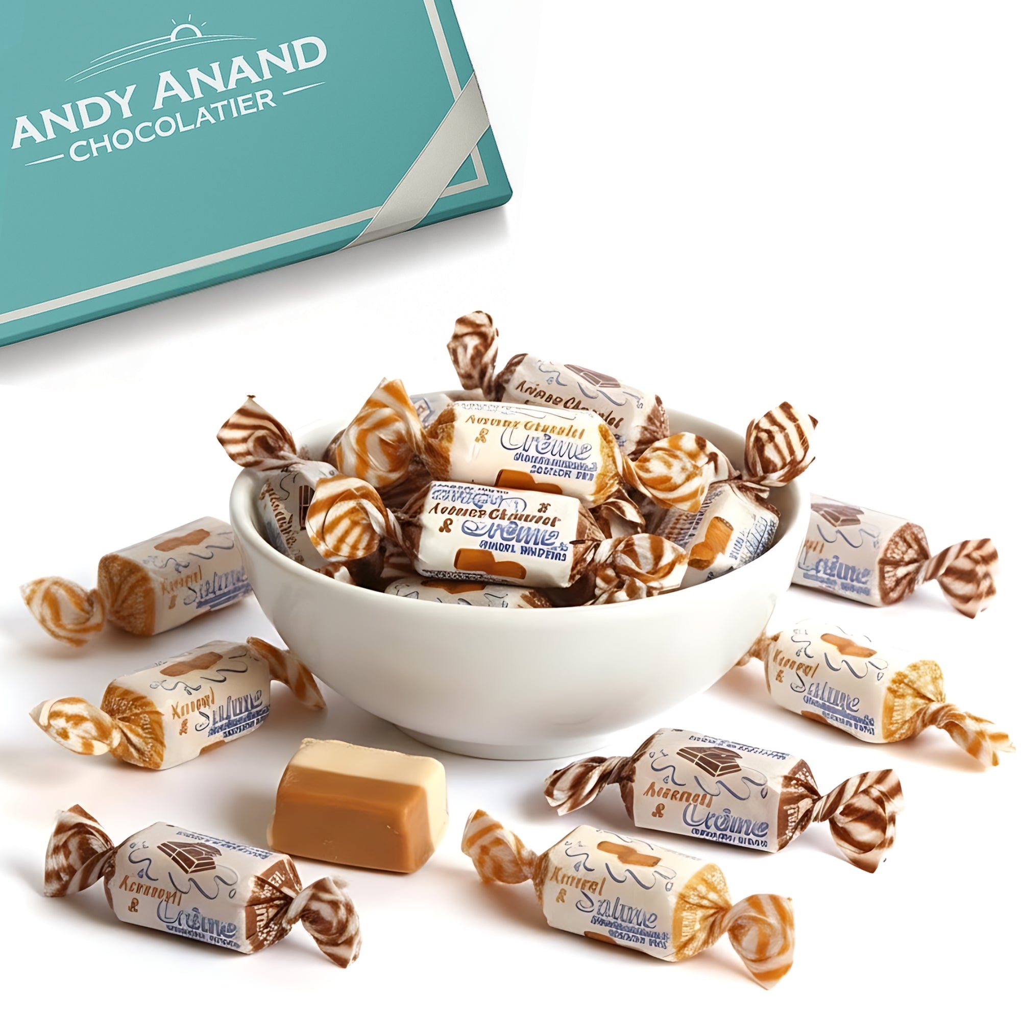 Andy Anand Sugar-Free Creamy Taffy Toffee, 33 pc, 7 oz – Caramel, Chocolate & Coffee, Gluten-Free, Made in Europe, Diabetic-Friendly Gift