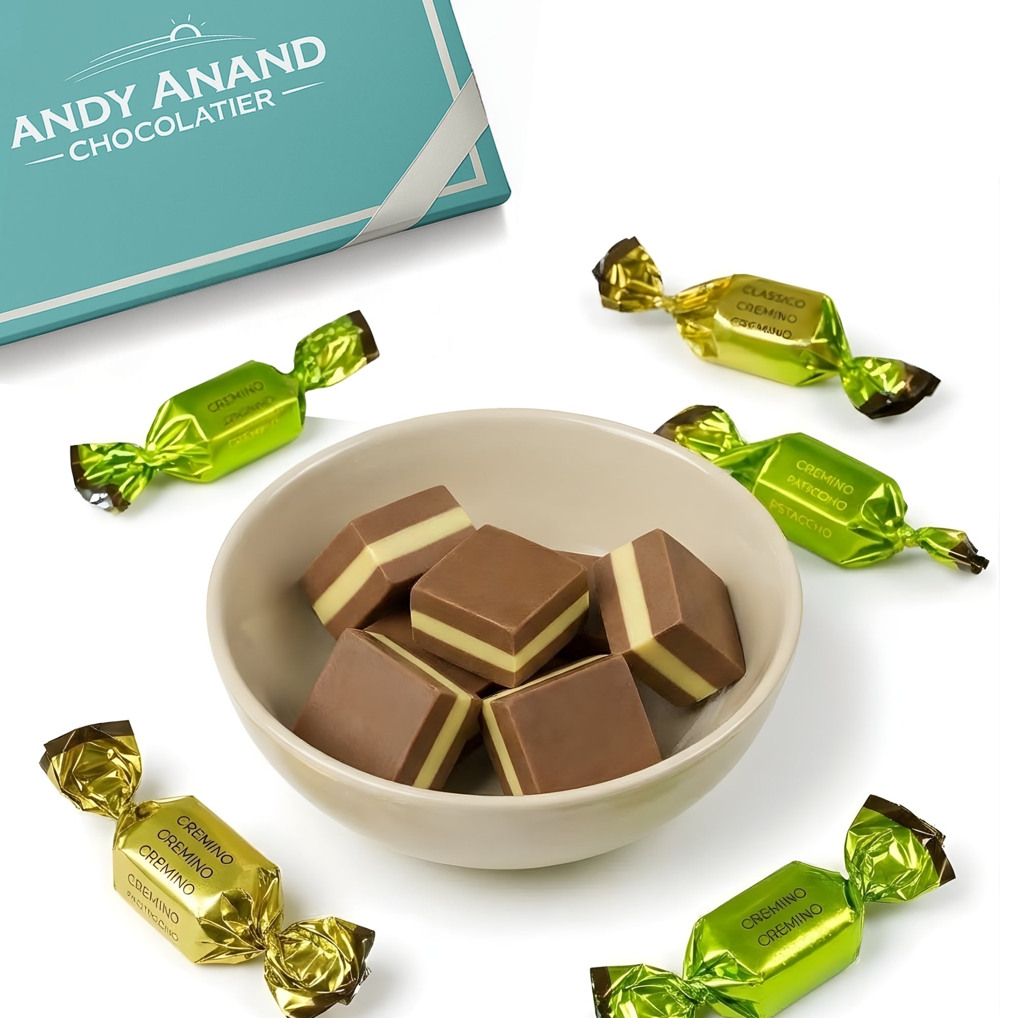 Andy Anand Italian Cremino Chocolate Assortment, 18 pc, 8 oz – Gluten-Free, 60% Cocoa Butter, Authentic Italian, Birthday & Holiday Gift Box
