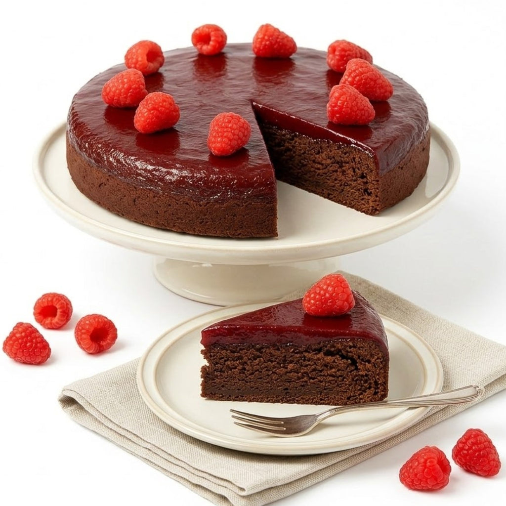 Andy Anand Sugar-Free Raspberry Chocolate Cake, 9-Inch, 2.8 lb – Real Chocolate Truffles, Monk Fruit Sweetened, Diabetic-Friendly Gift Box