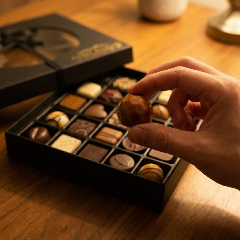 Andy Anand Gourmet Velvet Belgian Chocolate Bonbons Gift Box, 25 pc – Assorted Bon Bon Collection, European Craftsmanship, Birthday & Holiday Gift