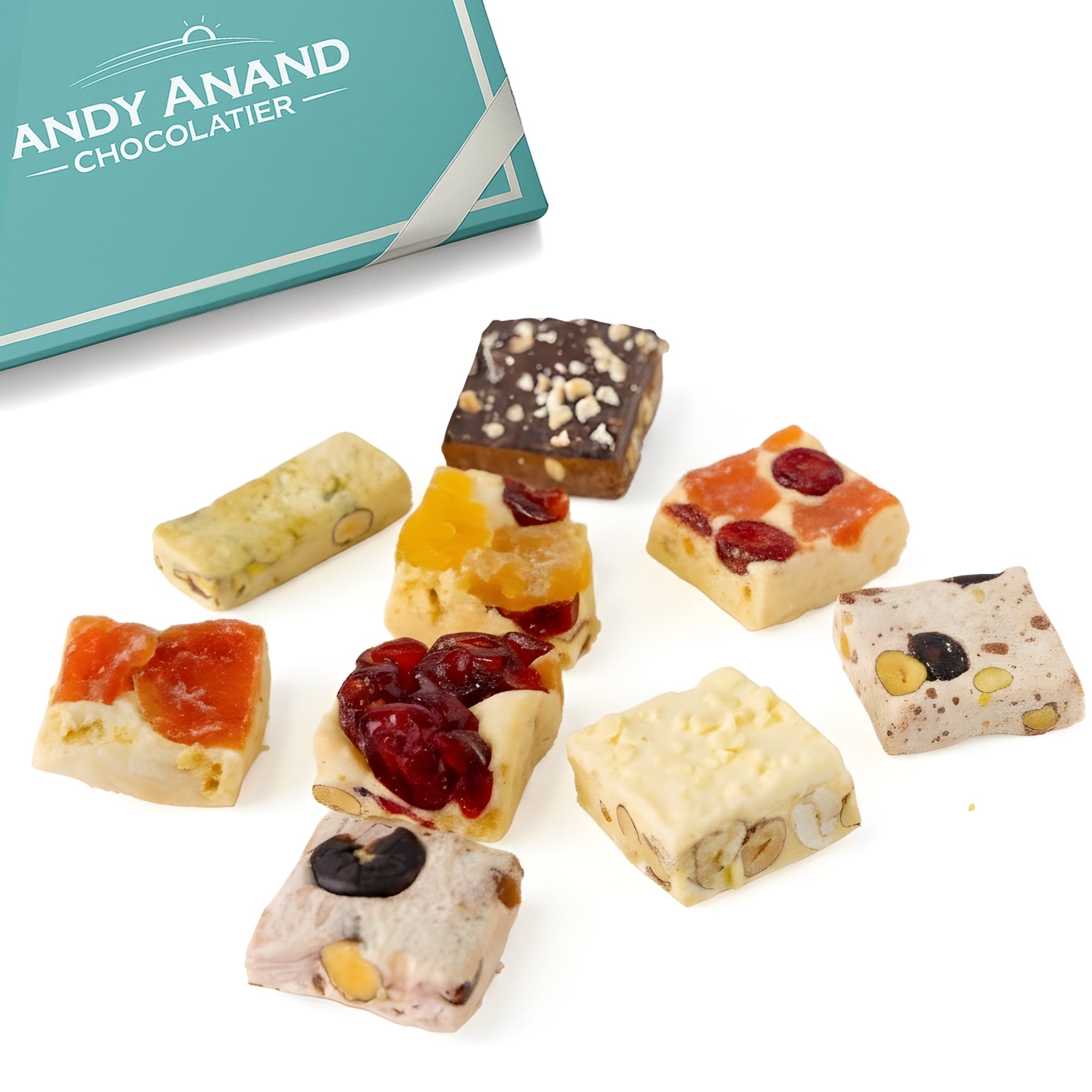 Andy Anand Soft Exotic Fruit Nougat Brittle, 7 oz – Italian Sicilian Honey, 38% Almonds & Dried Fruits, Gluten-Free Gourmet Birthday Gift