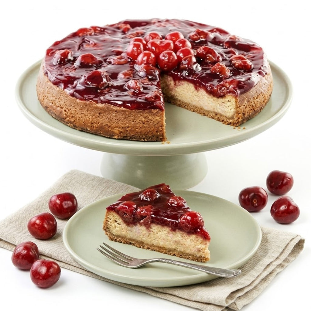 Andy Anand Chocolate Cherry Cheesecake, 9-Inch, 2.8 lb – Real Chocolate Truffles, California Cream Cheese, No Preservatives, Birthday Gift