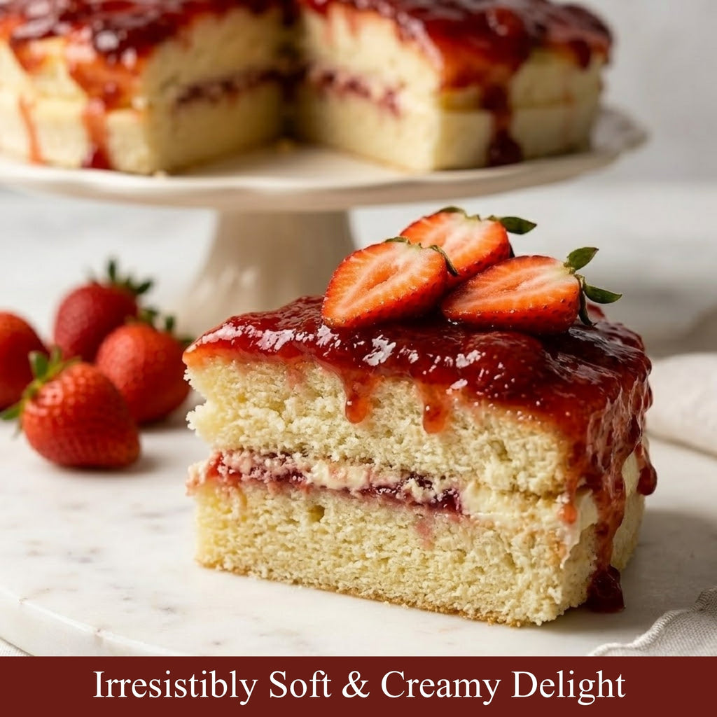 Andy Anand Traditional Strawberry Cake, 9-Inch, 2 lb – Freshly Baked, Real Strawberries, No Preservatives, Birthday & Celebration Gift Box