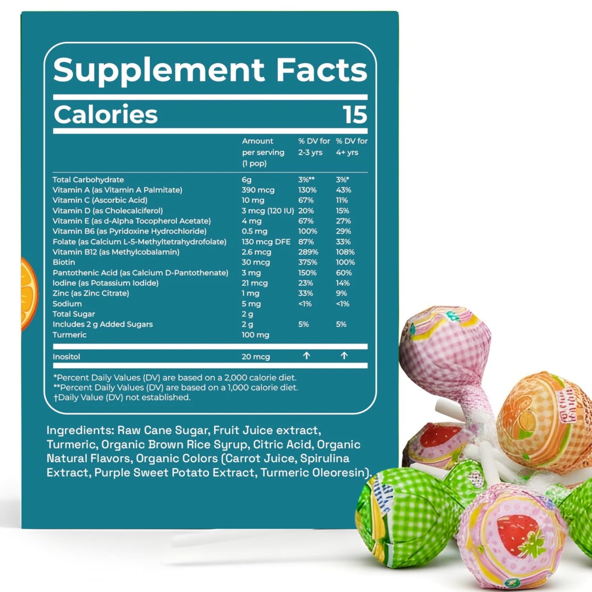Andy Anand  Multivitamin Lollipops, 29 ct, 8.8 oz – Real Fruit Juice, Keto, Kids Multivitamin Support, Birthday & Holiday Gift