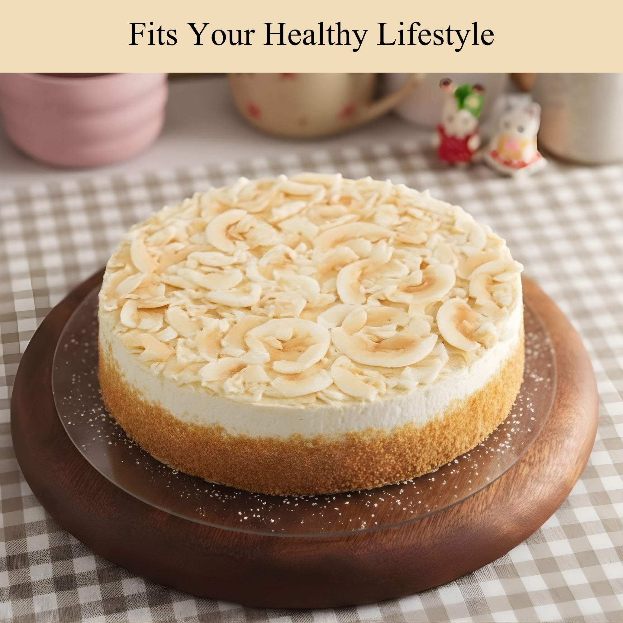 Andy Anand Sugar-Free Coconut Lemon Mousse Cake, 3 lb – Keto & Diabetic-Friendly, Freshly Baked, No Preservatives, Birthday Gift Box