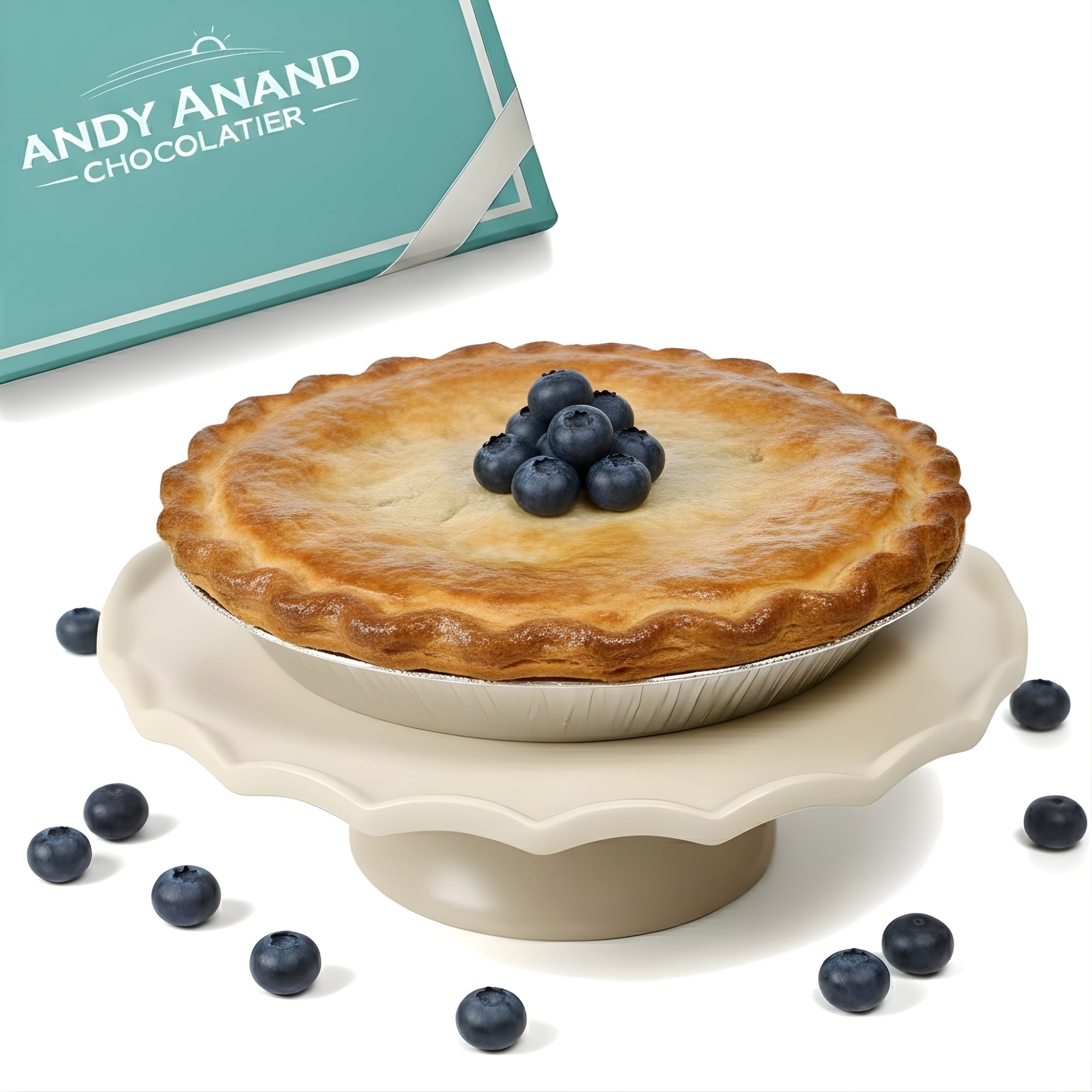 Andy Anand Sugar-Free Blueberry Pie, 2.9 lb – Keto & Diabetic-Friendly, Whole Blueberries, Flaky Crust, No Added Sugar, Birthday Gift Box