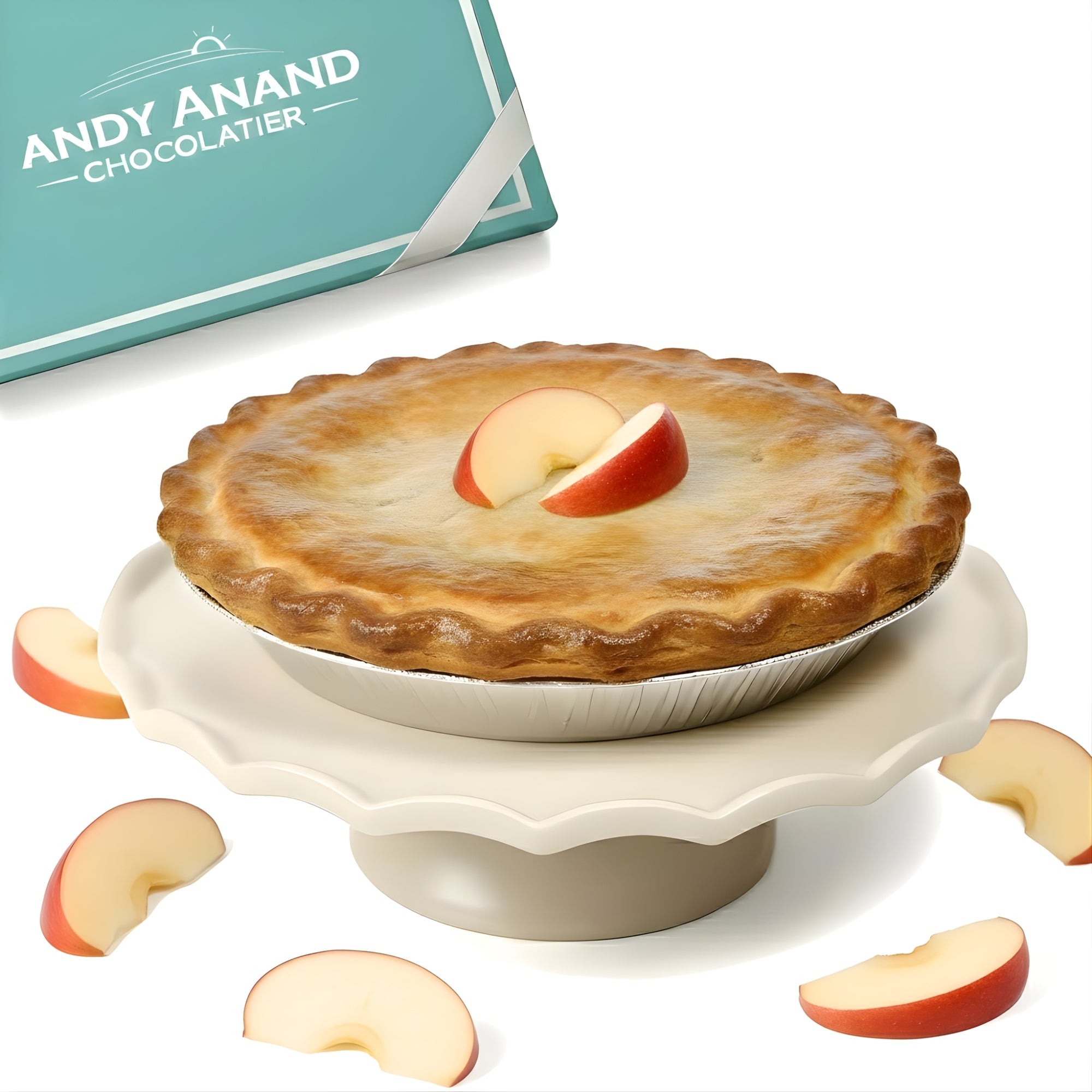 Andy Anand Sugar-Free Apple Pie, 2.9 lb – Keto & Diabetic-Friendly, Real Apples & Cinnamon, Flaky Crust, No Added Sugar, Birthday Gift Box