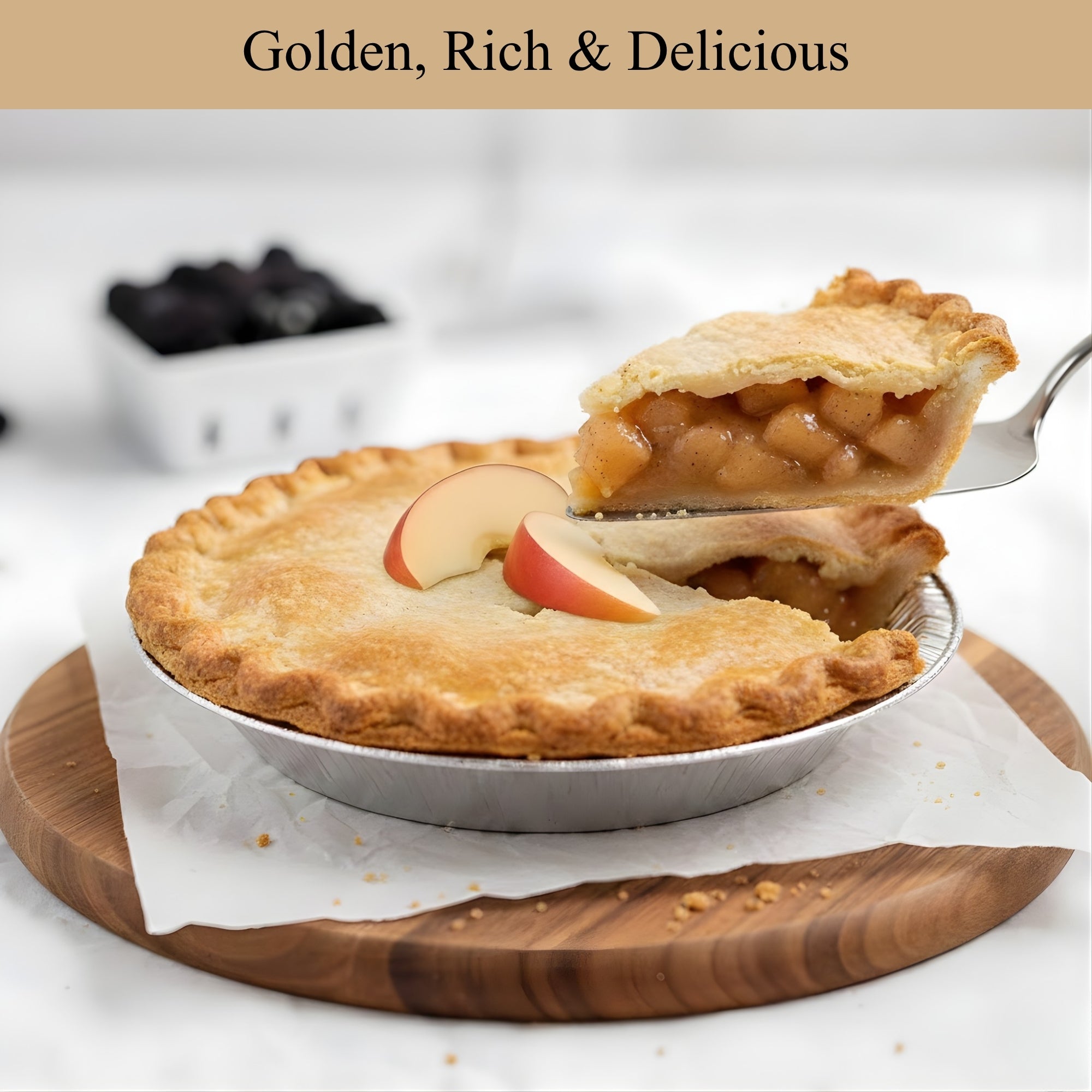Andy Anand Fresh-Baked Apple Pie, 10-Inch, 4.5 lb – Classic American Dessert, Real Apples, Cinnamon & Flaky Crust, Birthday & Holiday Gift