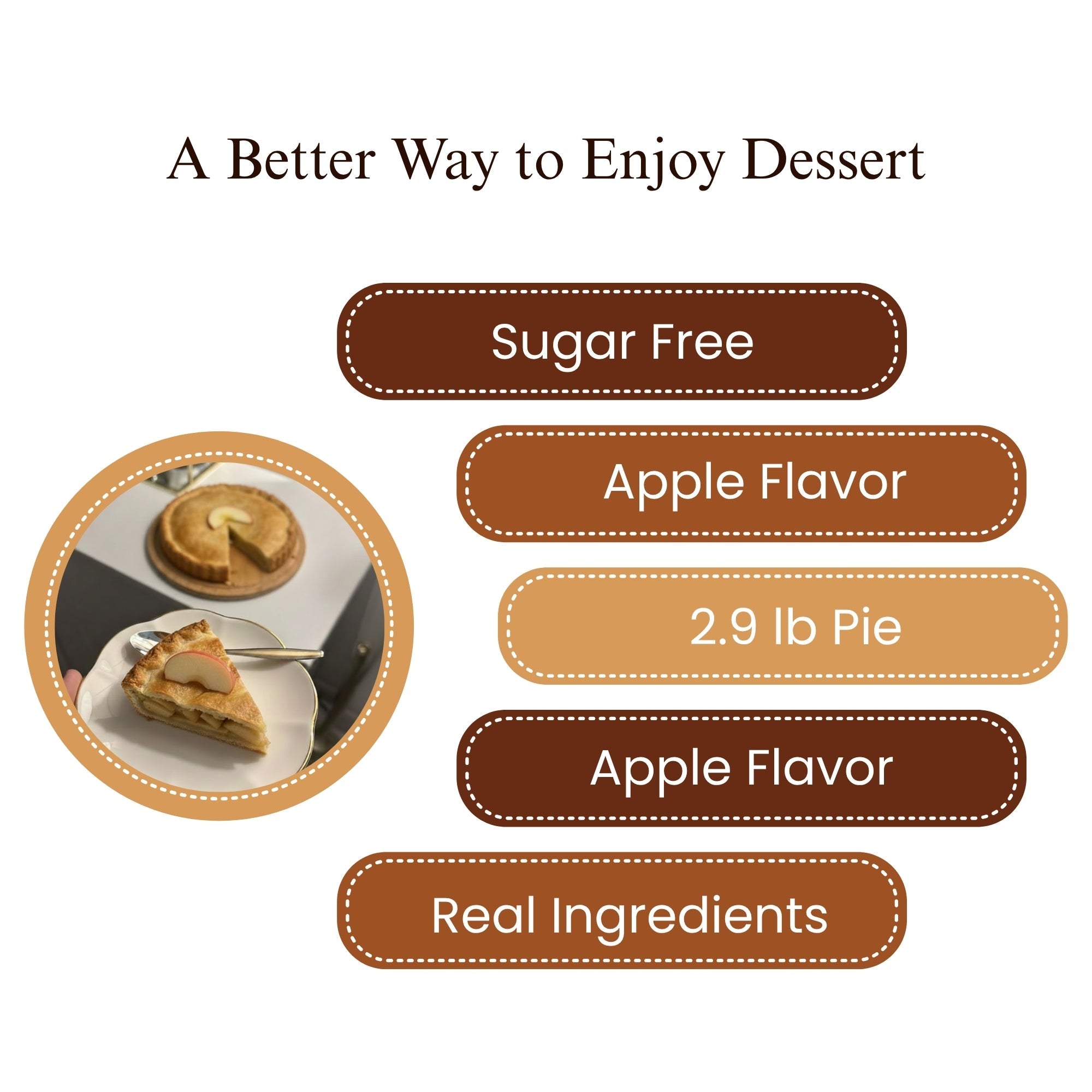 Andy Anand Sugar-Free Apple Pie, 2.9 lb – Keto & Diabetic-Friendly, Real Apples & Cinnamon, Flaky Crust, No Added Sugar, Birthday Gift Box