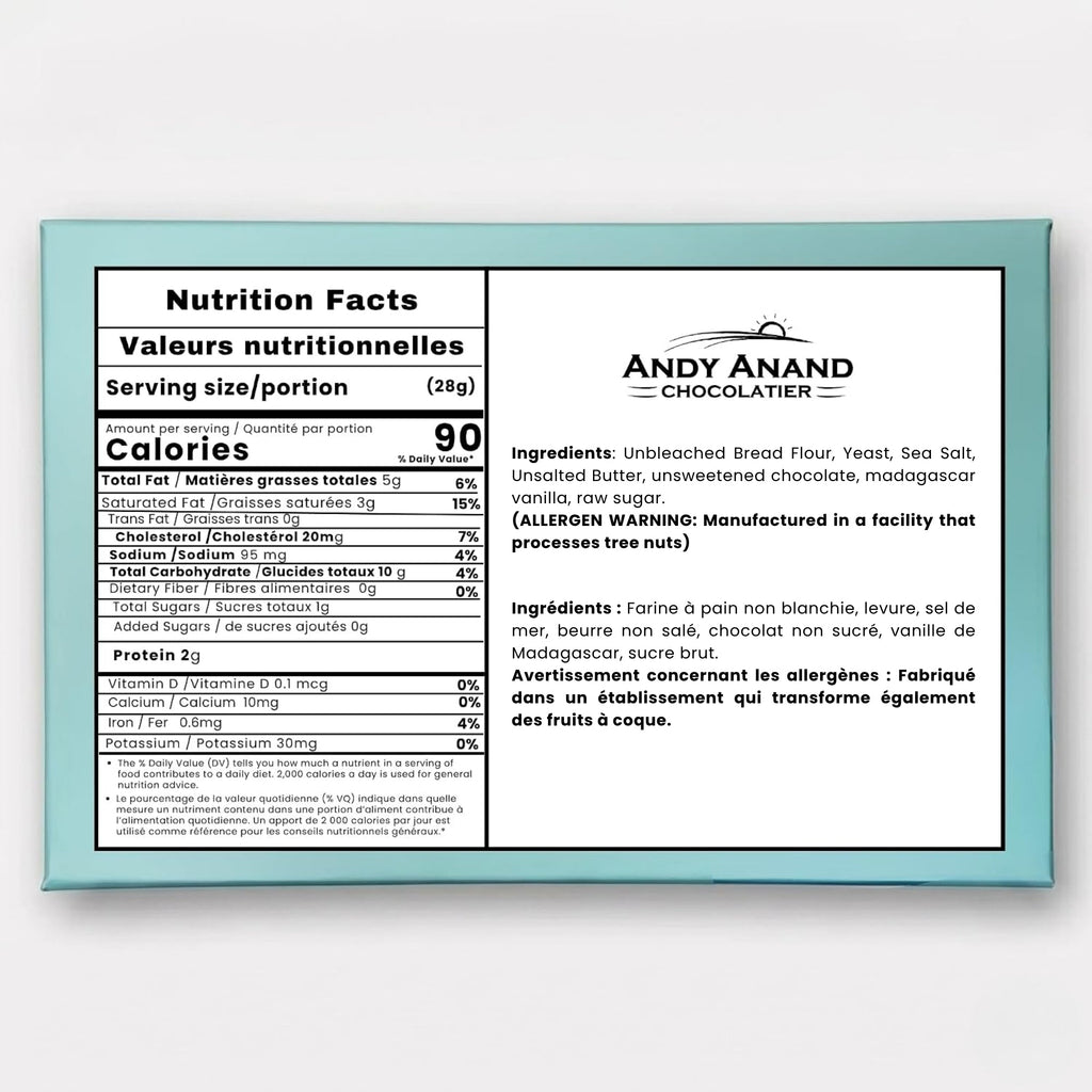 Andy Anand Sugar-Free Dark Chocolate Almond Croissant Cake, 10 pc, 2 lb – Keto & Diabetic-Friendly, Hand-Rolled, Birthday & Holiday Gift