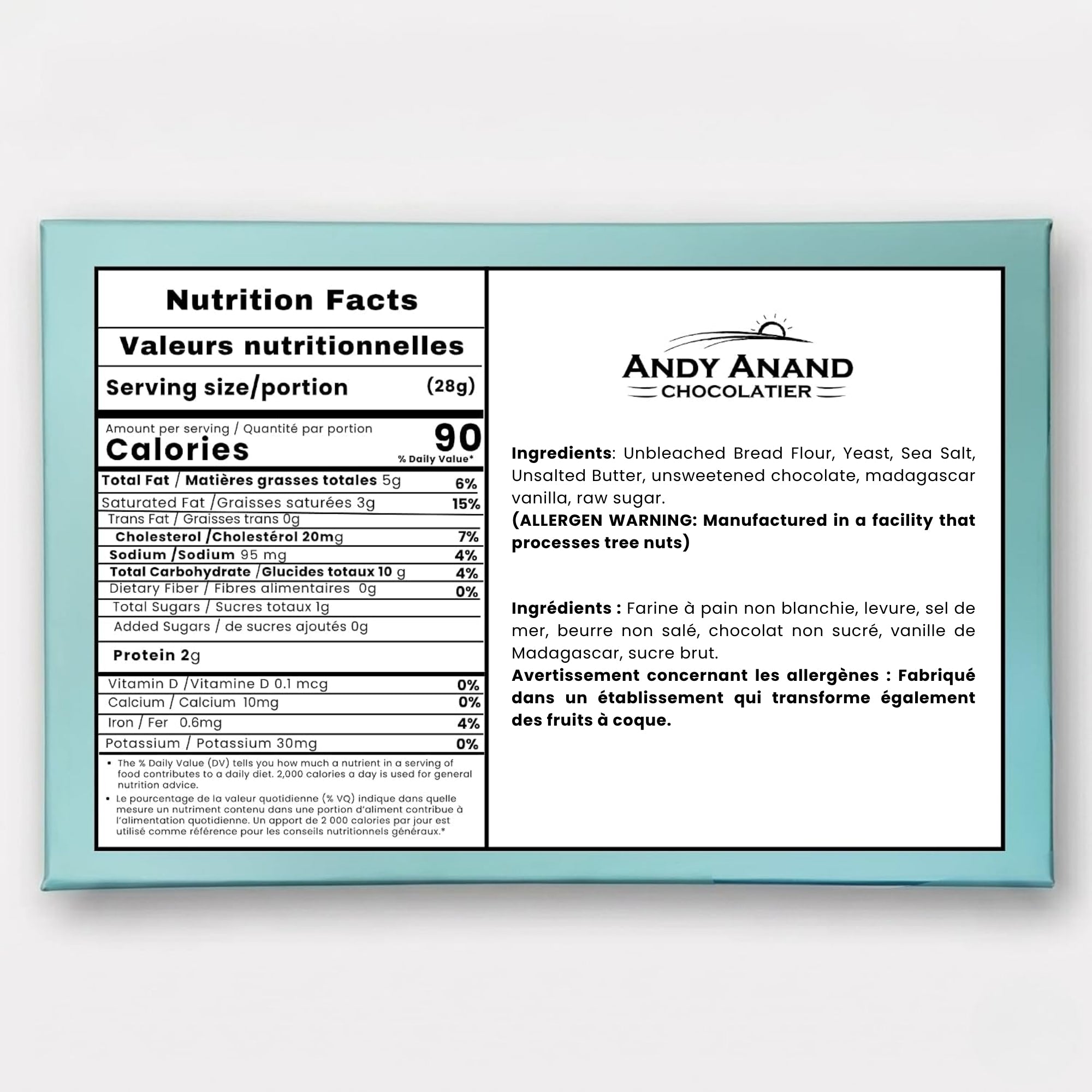 Andy Anand Sugar-Free Dark Chocolate Almond Croissant Cake, 10 pc, 2 lb – Keto & Diabetic-Friendly, Hand-Rolled, Birthday & Holiday Gift