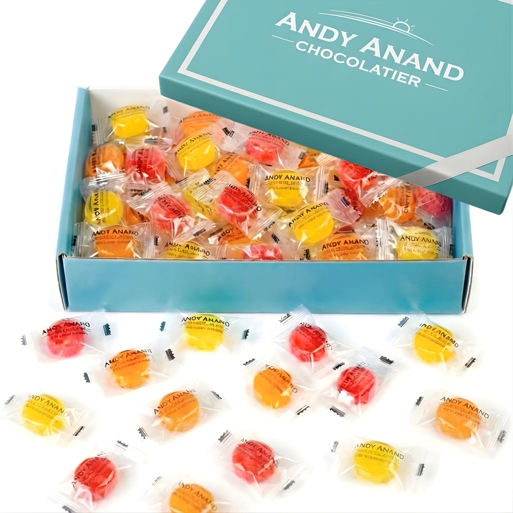 Andy Anand Sugar-Free Tropical Fruit Hard Candy with Vitamin C, 40 ct, 7 oz – Low-Calorie, Keto, Gluten-Free, Diabetic-Friendly Gift Box