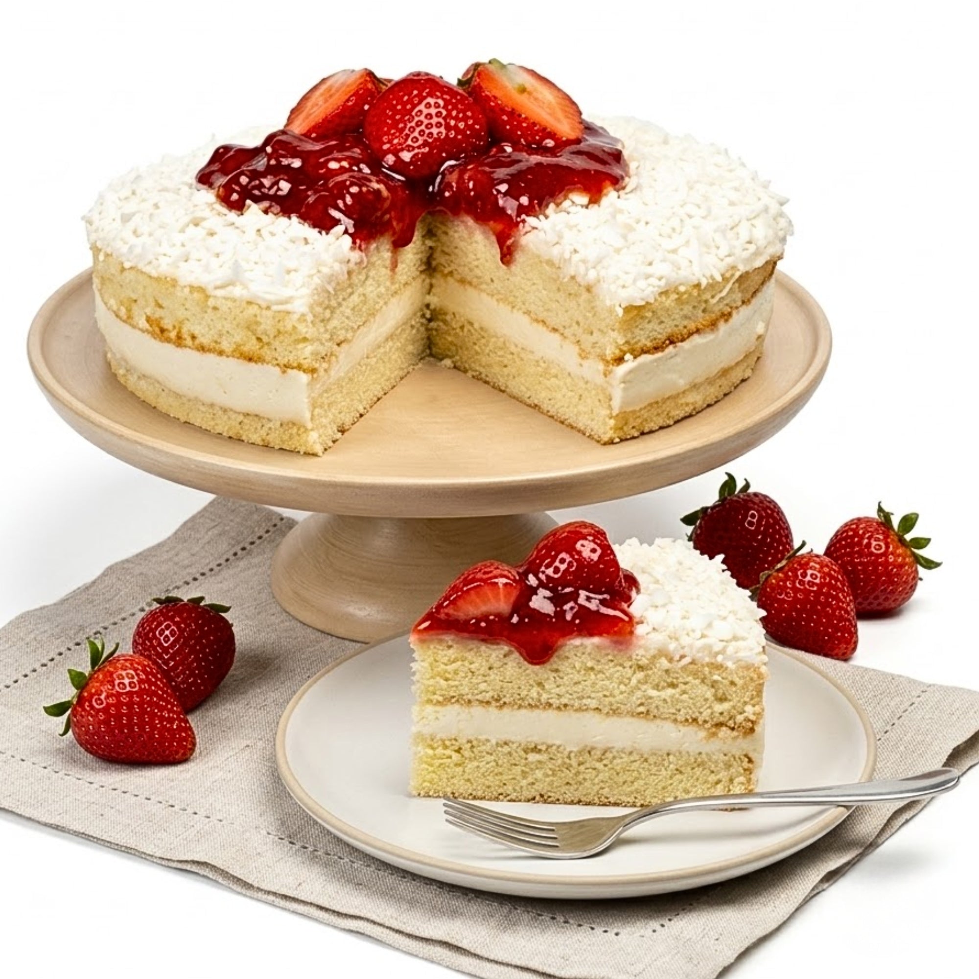 Andy Anand Sugar Free Swedish Strawberry Cream Cake (Jordgubbstårta), 2.5 lbs – Diabetic Friendly, No Sugar Added, Fresh Strawberries & Whipped Cream, Traditional Scandinavian Celebration Dessert