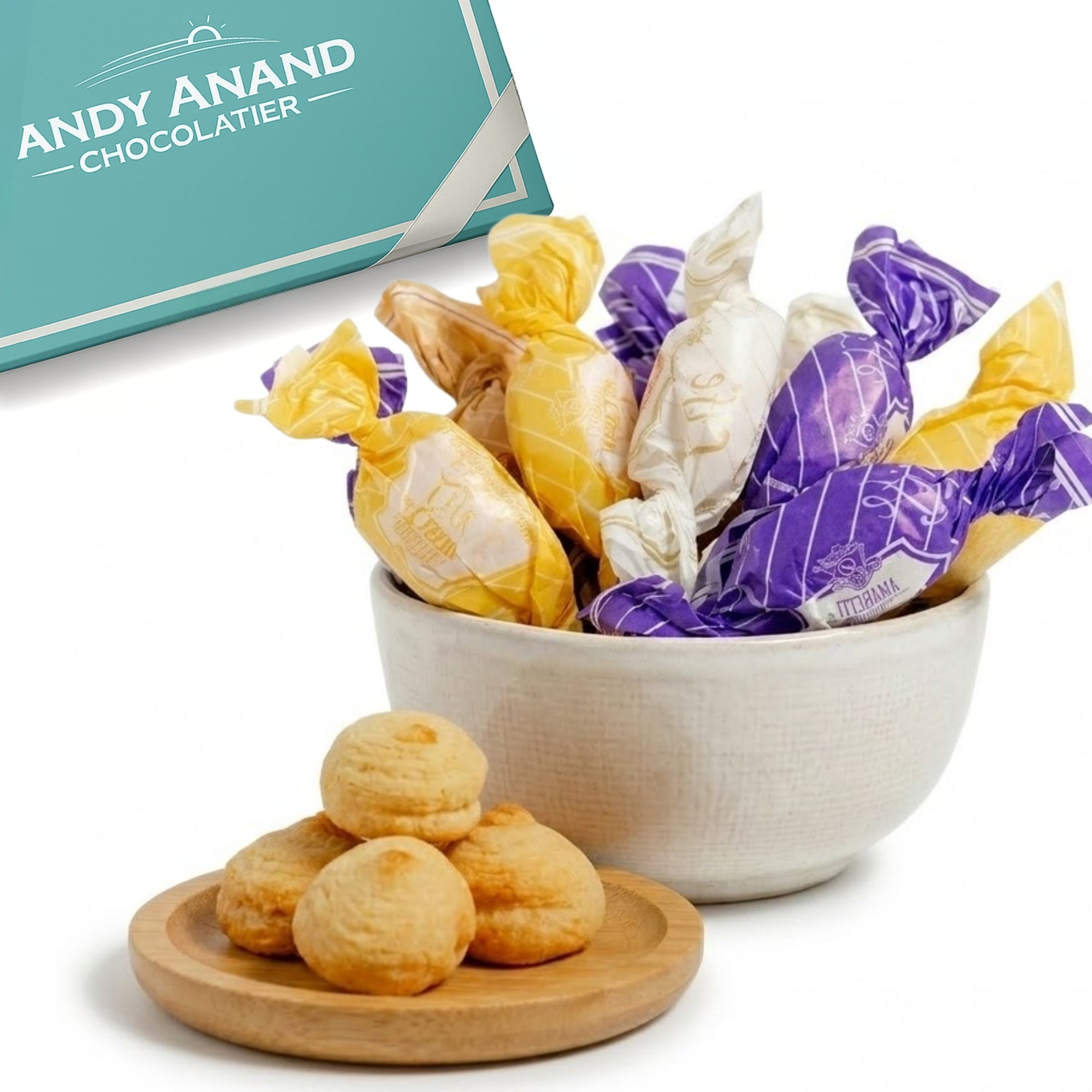 Andy Anand Sugar-Free Italian Amaretti Cookies, 20 pc, 4 Flavors – Gluten-Free, Diabetic-Friendly, Authentic Recipe, Birthday & Holiday Gift