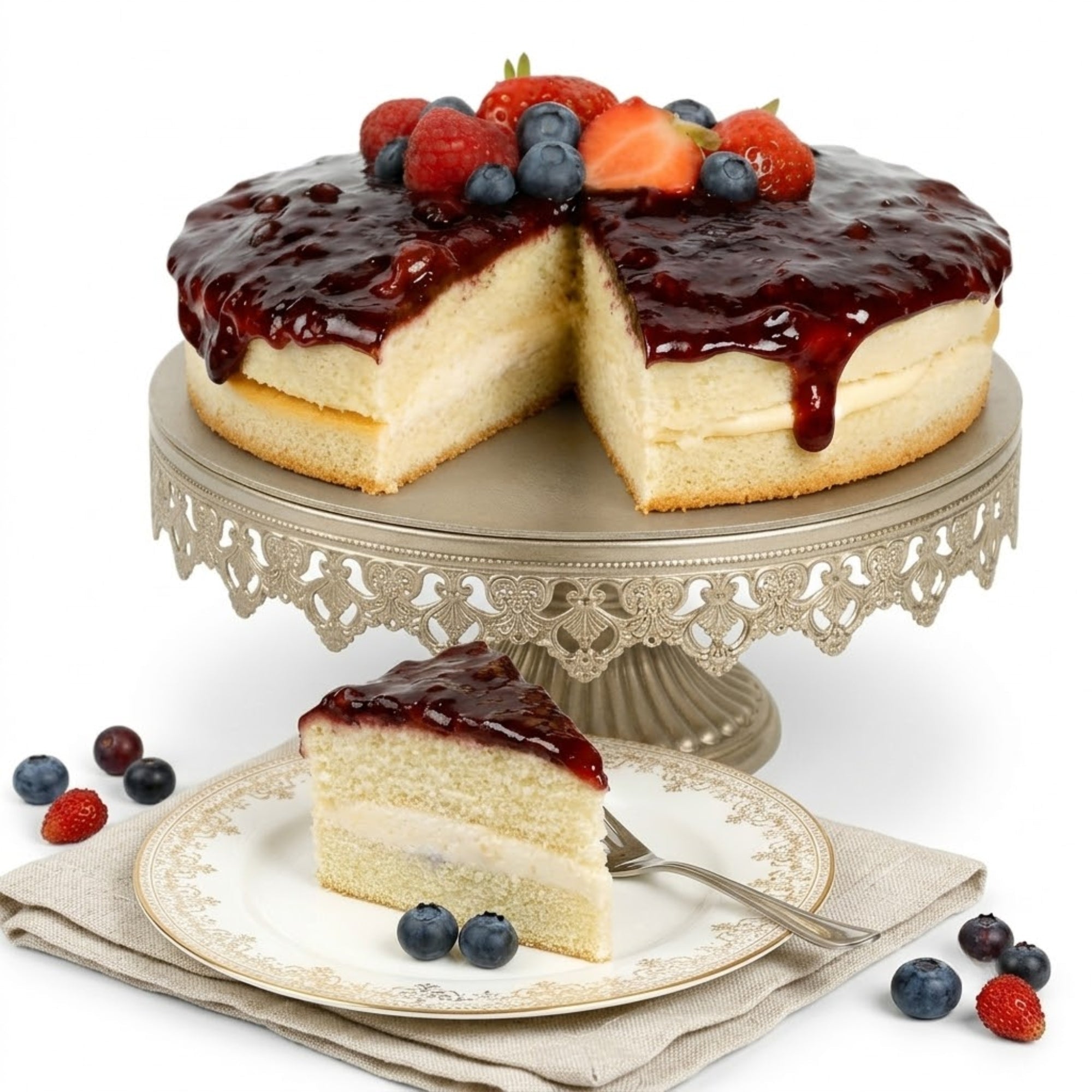 Andy Anand Sugar-Free Wild Berry Cake, 2.5 lb – Keto & Diabetic-Friendly, Mixed Berries, Moist Sponge, No Preservatives, Birthday Gift Box
