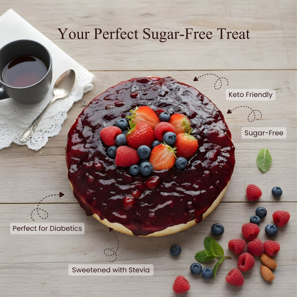 Andy Anand Sugar-Free Wild Berry Cake, 2.5 lb – Keto & Diabetic-Friendly, Mixed Berries, Moist Sponge, No Preservatives, Birthday Gift Box