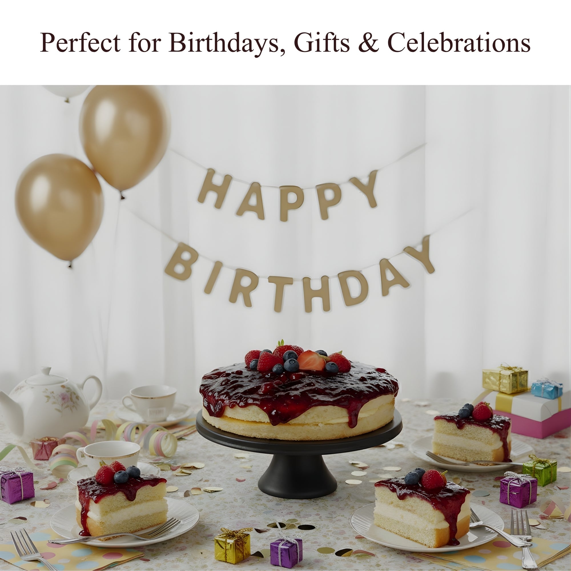 Andy Anand Sugar-Free Gluten-Free Wildberry Cake, 2.5 lb – Keto & Diabetic-Friendly, Mixed Berries, No Preservatives, Birthday Gift Box