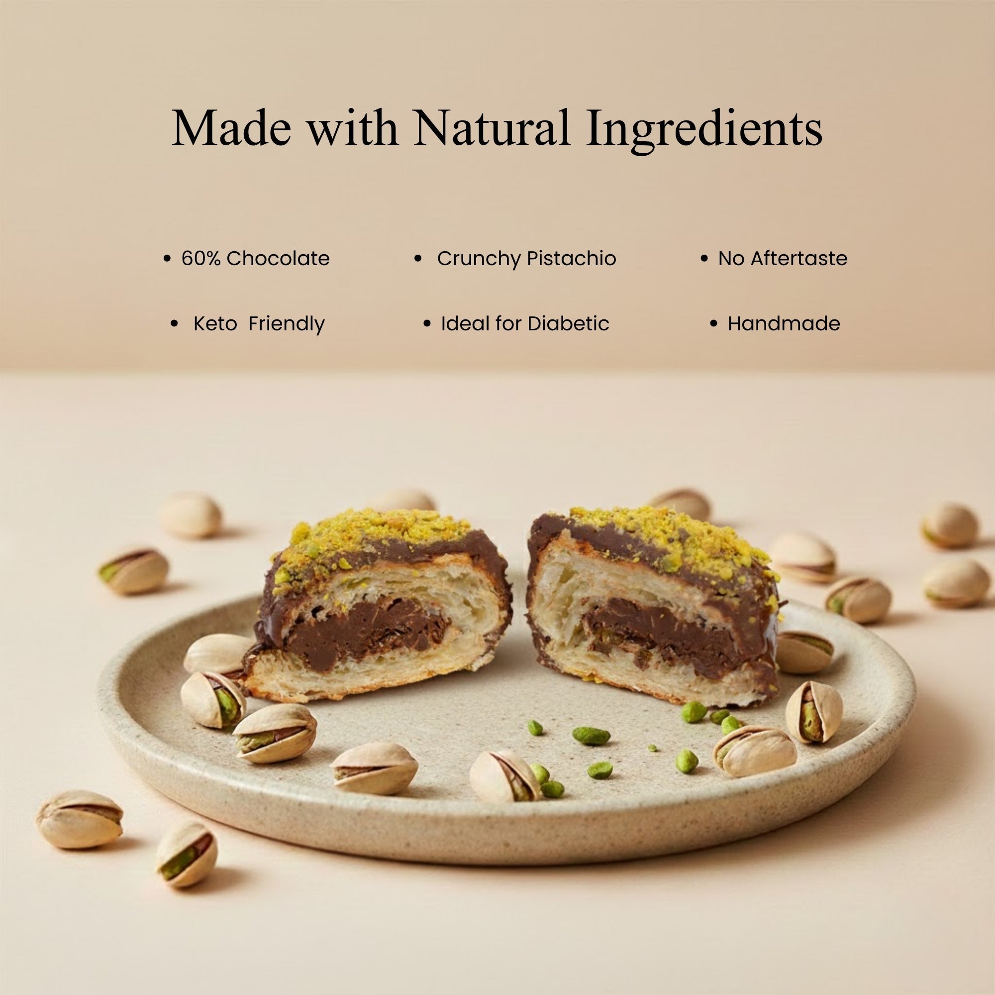 Andy Anand Sugar-Free Dubai Pistachio Chocolate Cake, 2.2 lb – Kataifi, Pistachio Cream, Keto & Diabetic-Friendly Viral Birthday Gift Box