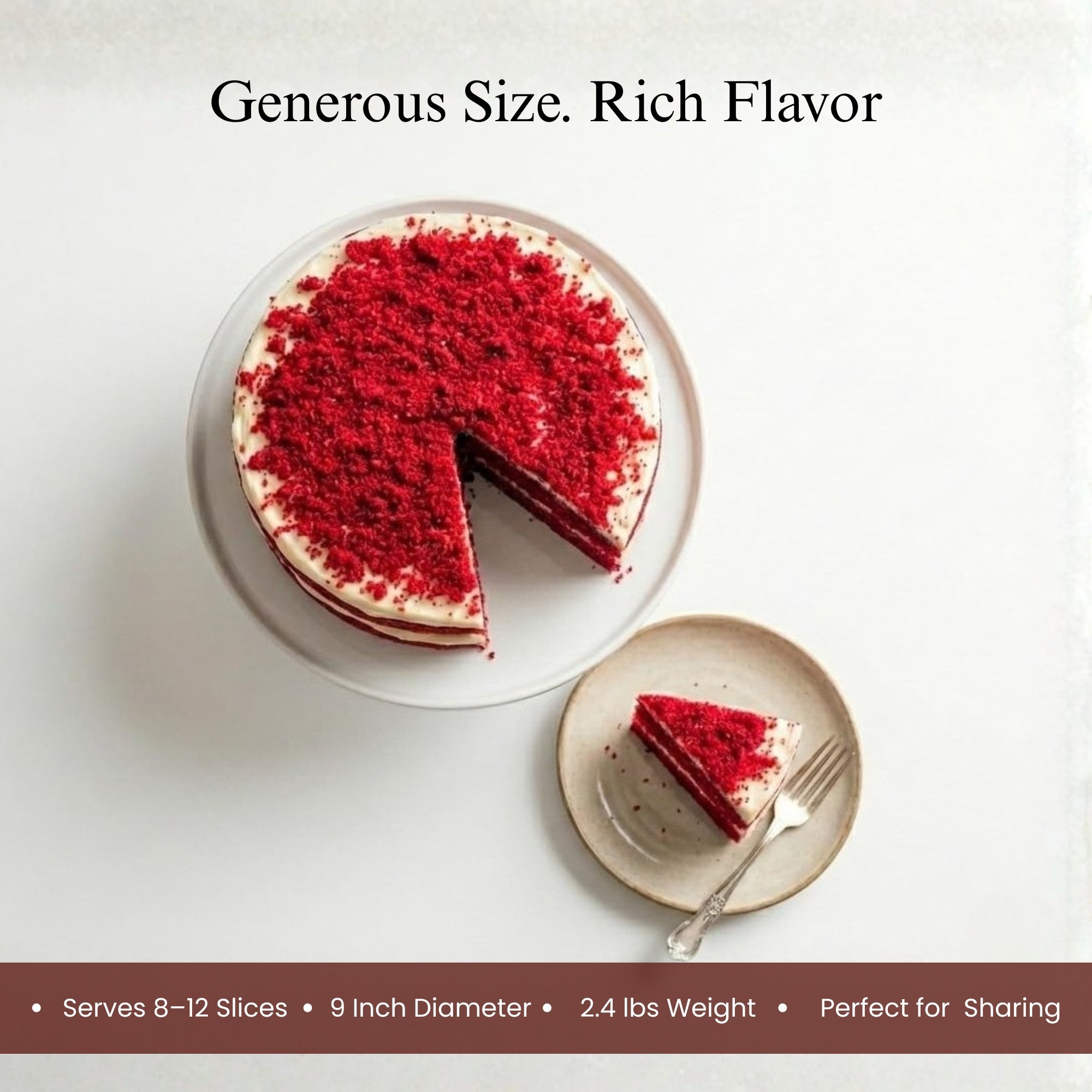 Andy Anand Sugar-Free Red Velvet Cake, 2.4 lb – Belgian Cocoa, Sugar-Free Cream Cheese Frosting, Keto & Diabetic-Friendly Birthday Gift