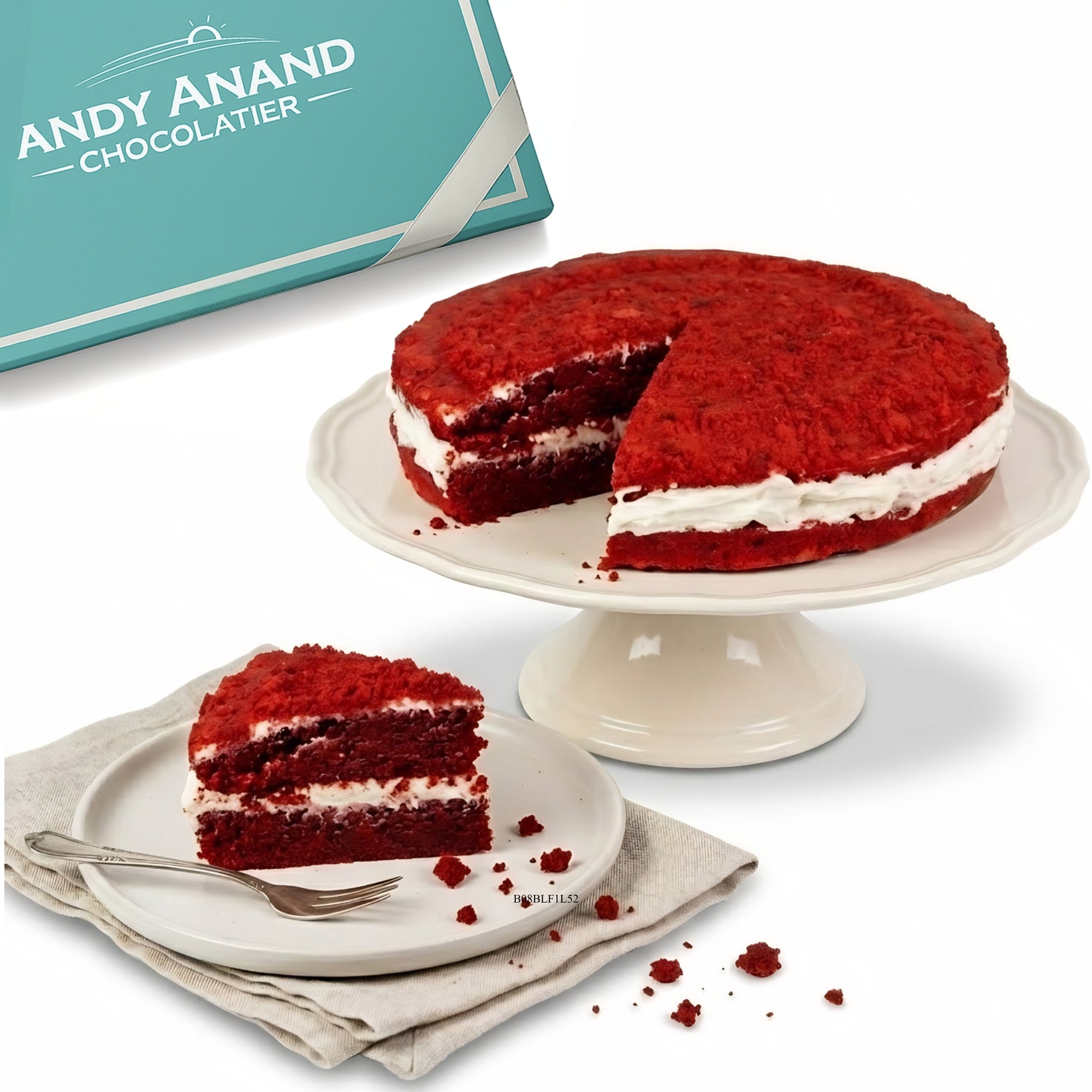Andy Anand Sugar-Free Red Velvet Cake, 2.4 lb – Belgian Cocoa, Sugar-Free Cream Cheese Frosting, Keto & Diabetic-Friendly Birthday Gift