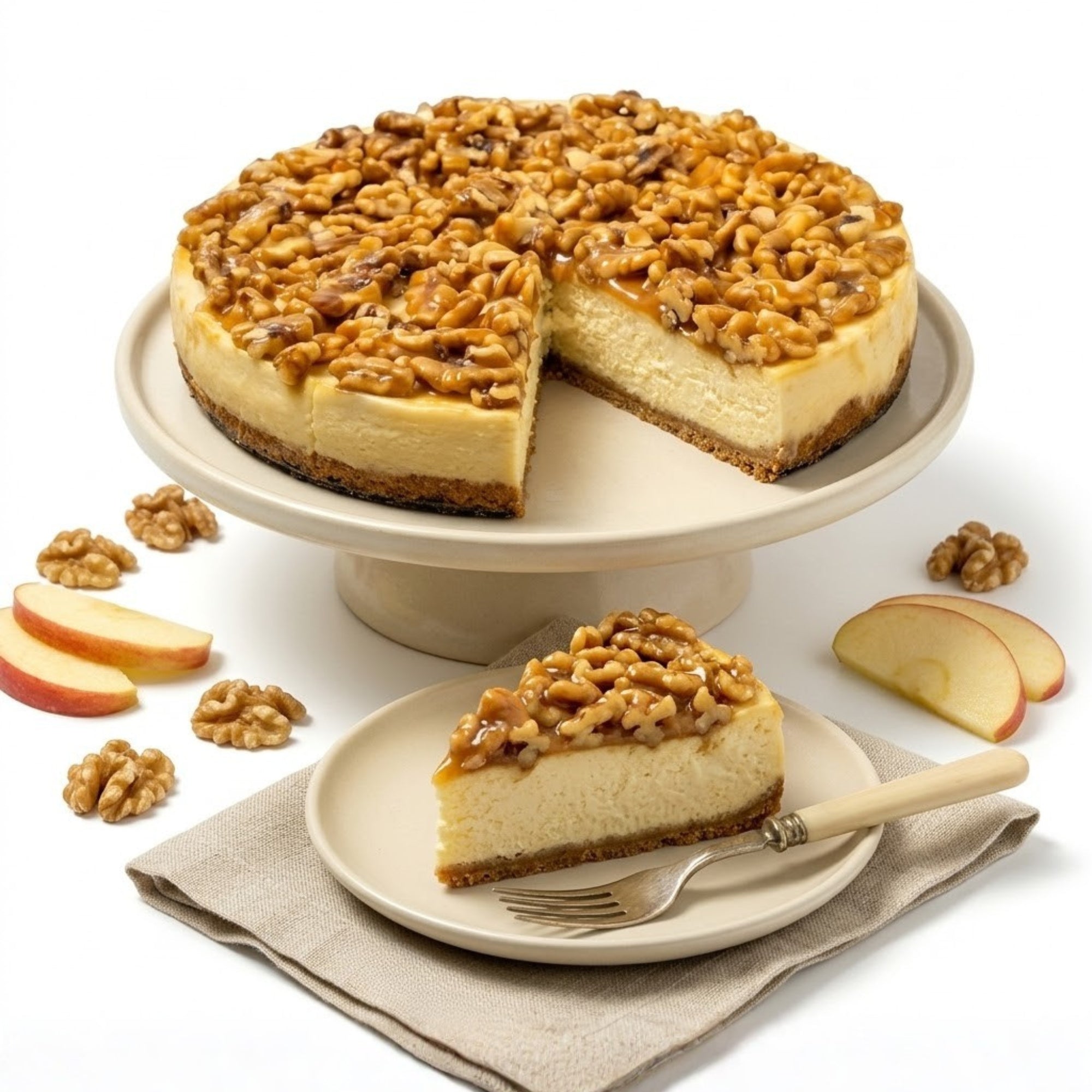Andy Anand Sugar-Free Caramel Apple Cheesecake, 9-Inch, 2.8 lb – Cinnamon Apple, Keto & Diabetic-Friendly, California Cream Cheese Gift