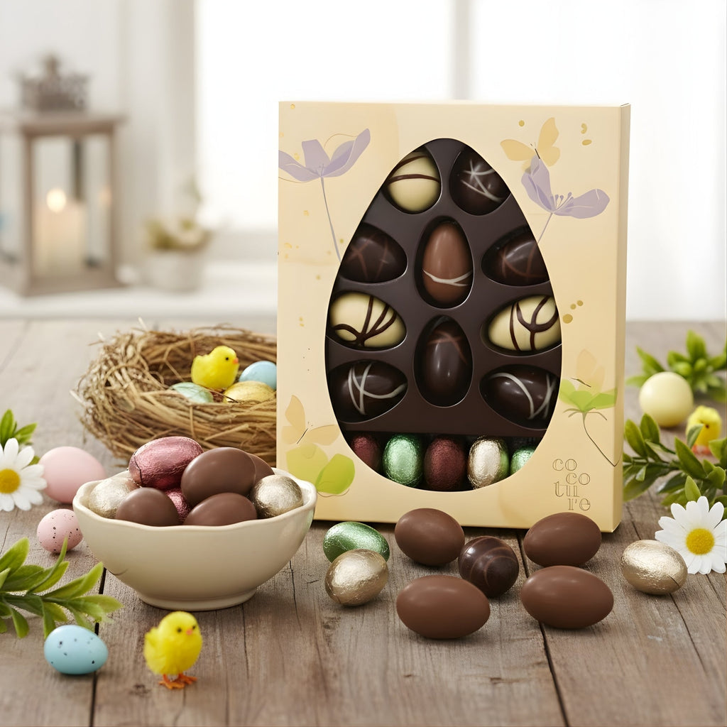 Andy Anand Praline-Filled Chocolate Eggs, 20 pc, 7 oz – Gluten-Free, Creamy Hazelnut-Praline Centers, Easter & Year-Round Birthday Gift Box