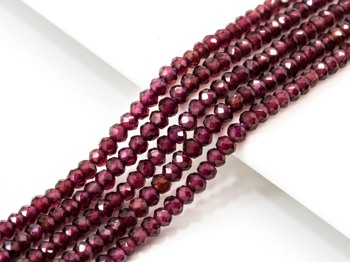 Top Quality Faceted Brazilian Garnet Rondelle Beads, 2x3mm/2x4mm, SKU#U107