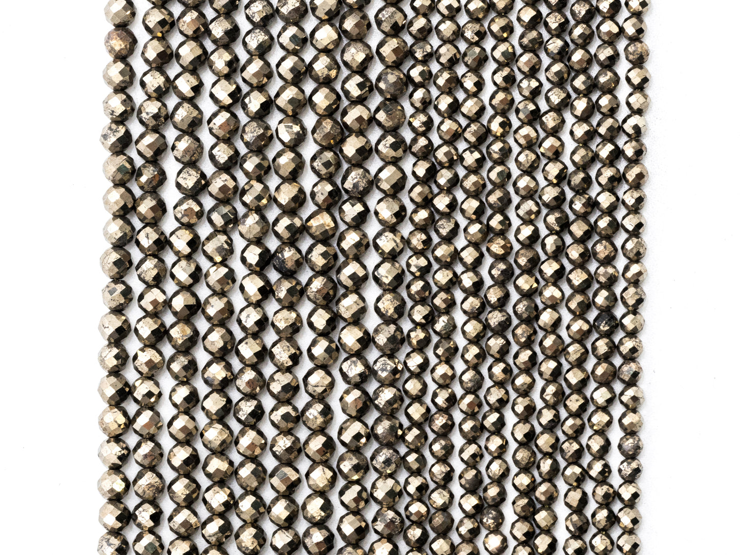 Quality Faceted Golden Pyrite Round  Faceted Beads 2/3/4mm Gemstones Beads,Natural Pyrite Beads,15.5" Full Strand,SKU#U108