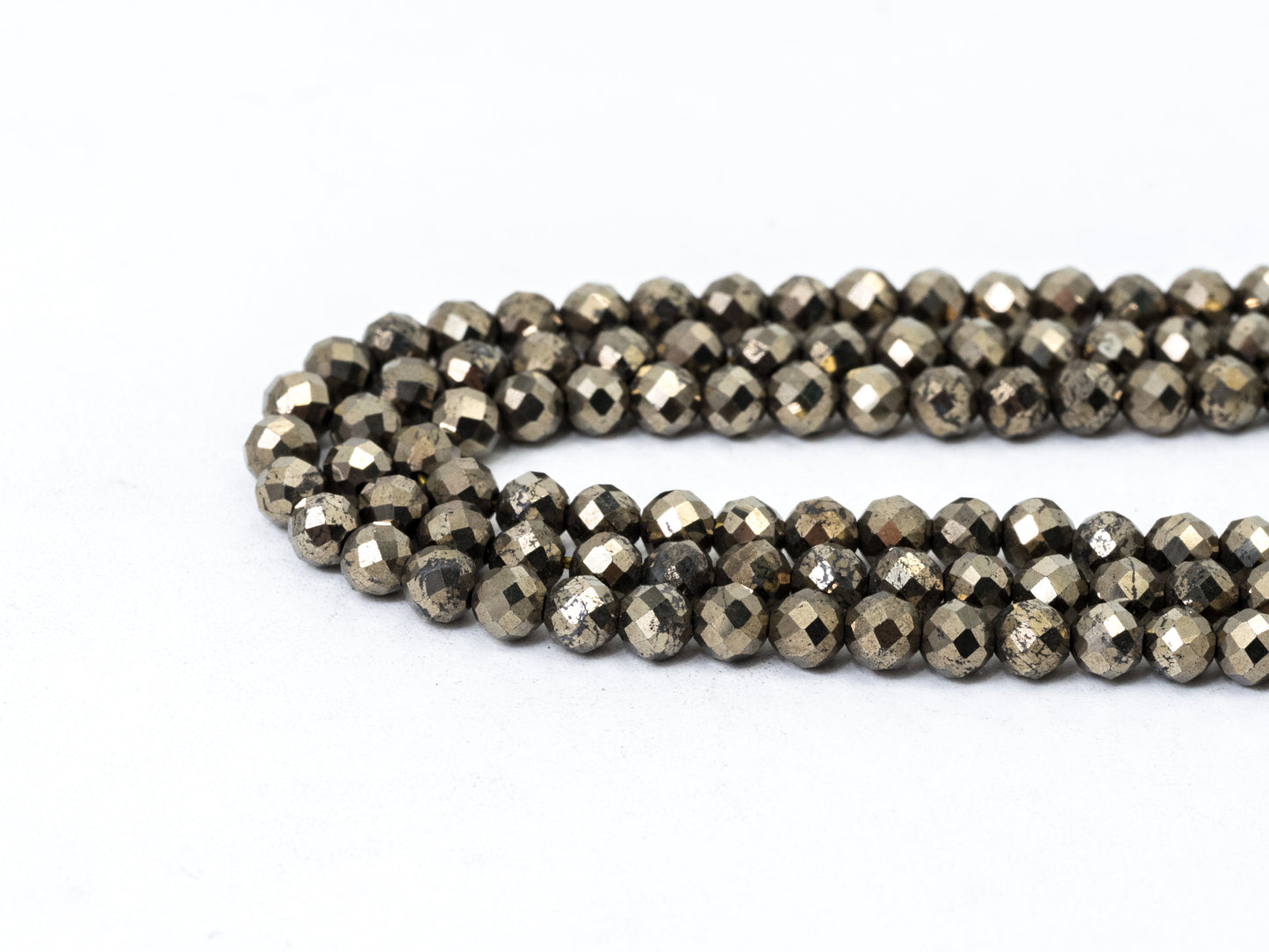 Quality Faceted Golden Pyrite Round  Faceted Beads 2/3/4mm Gemstones Beads,Natural Pyrite Beads,15.5" Full Strand,SKU#U108