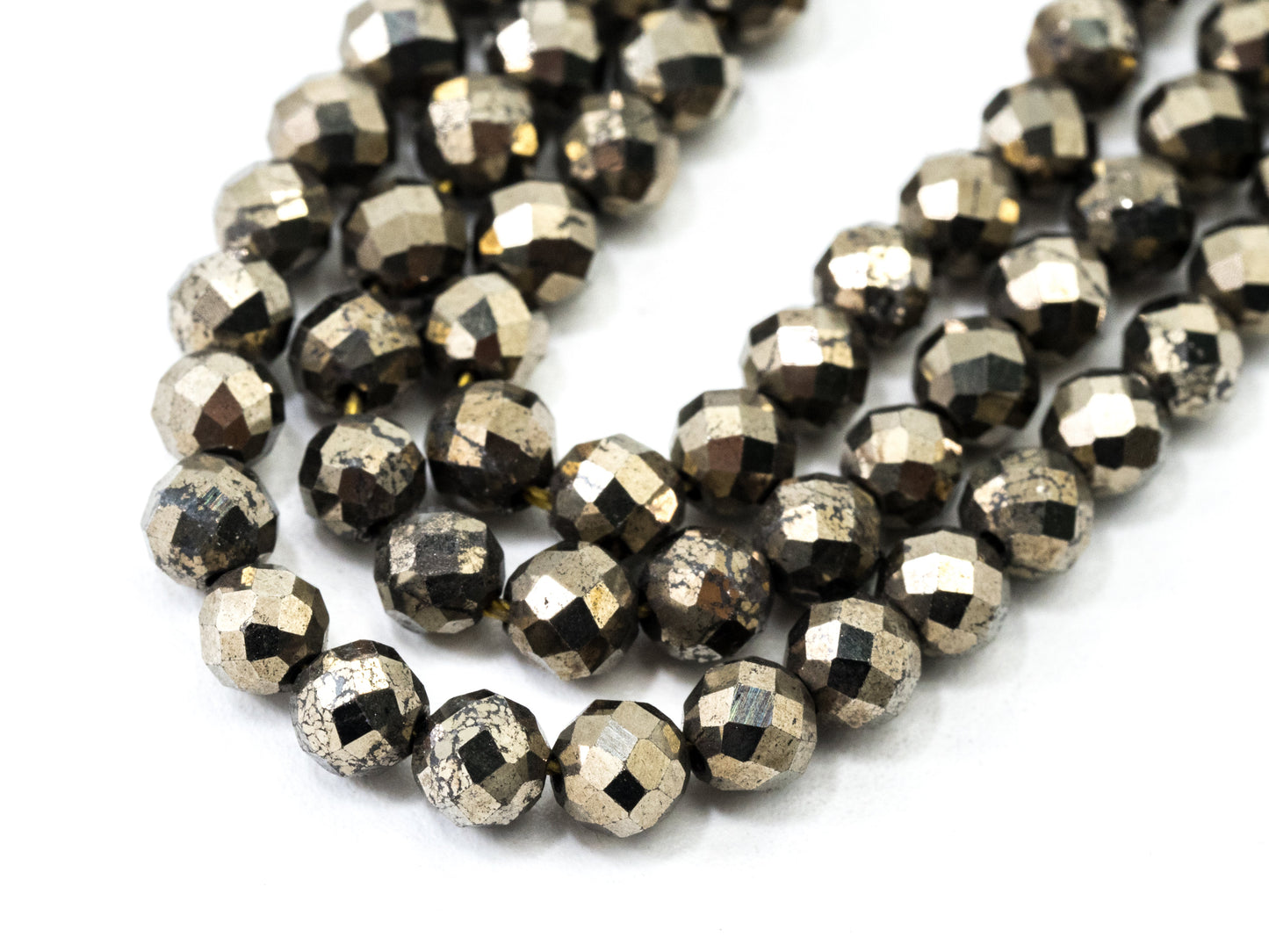 Quality Faceted Golden Pyrite Round  Faceted Beads 2/3/4mm Gemstones Beads,Natural Pyrite Beads,15.5" Full Strand,SKU#U108