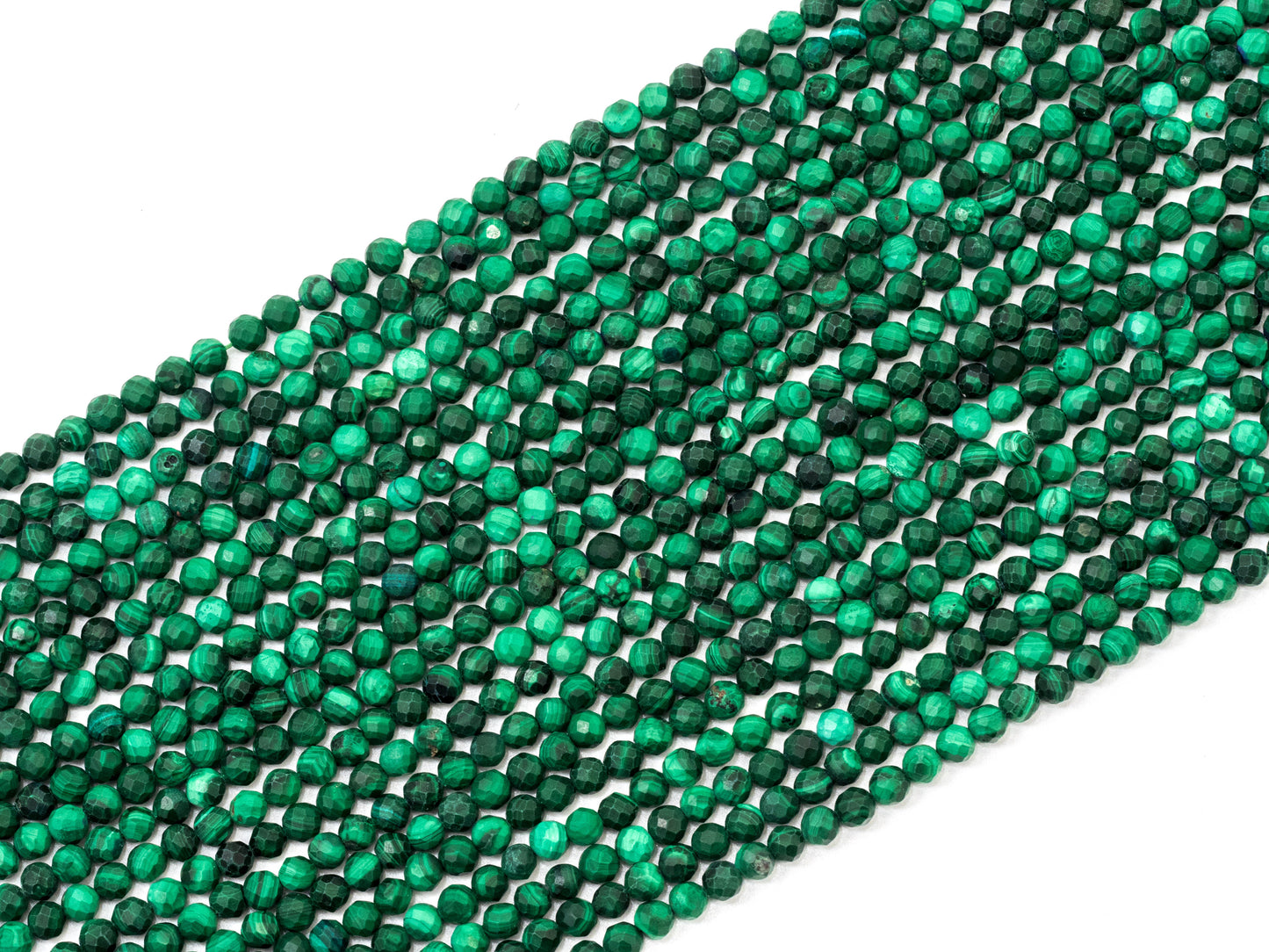 2mm 3mm 4mm Natural Faceted Malachite Round Beads, Green Gemstones Beads,Natural Malachite Beads,15.5" Full Strand,SKU#U105