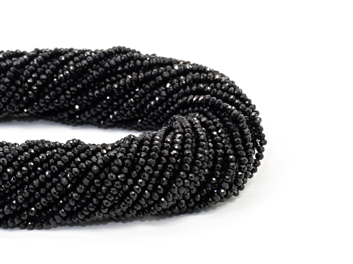 Top Quality Faceted Black Spinel Round Beads 3/4/6/8mm Gemstones Beads,Black Spinel Beads,15.5" Full Strand,SKU#U104