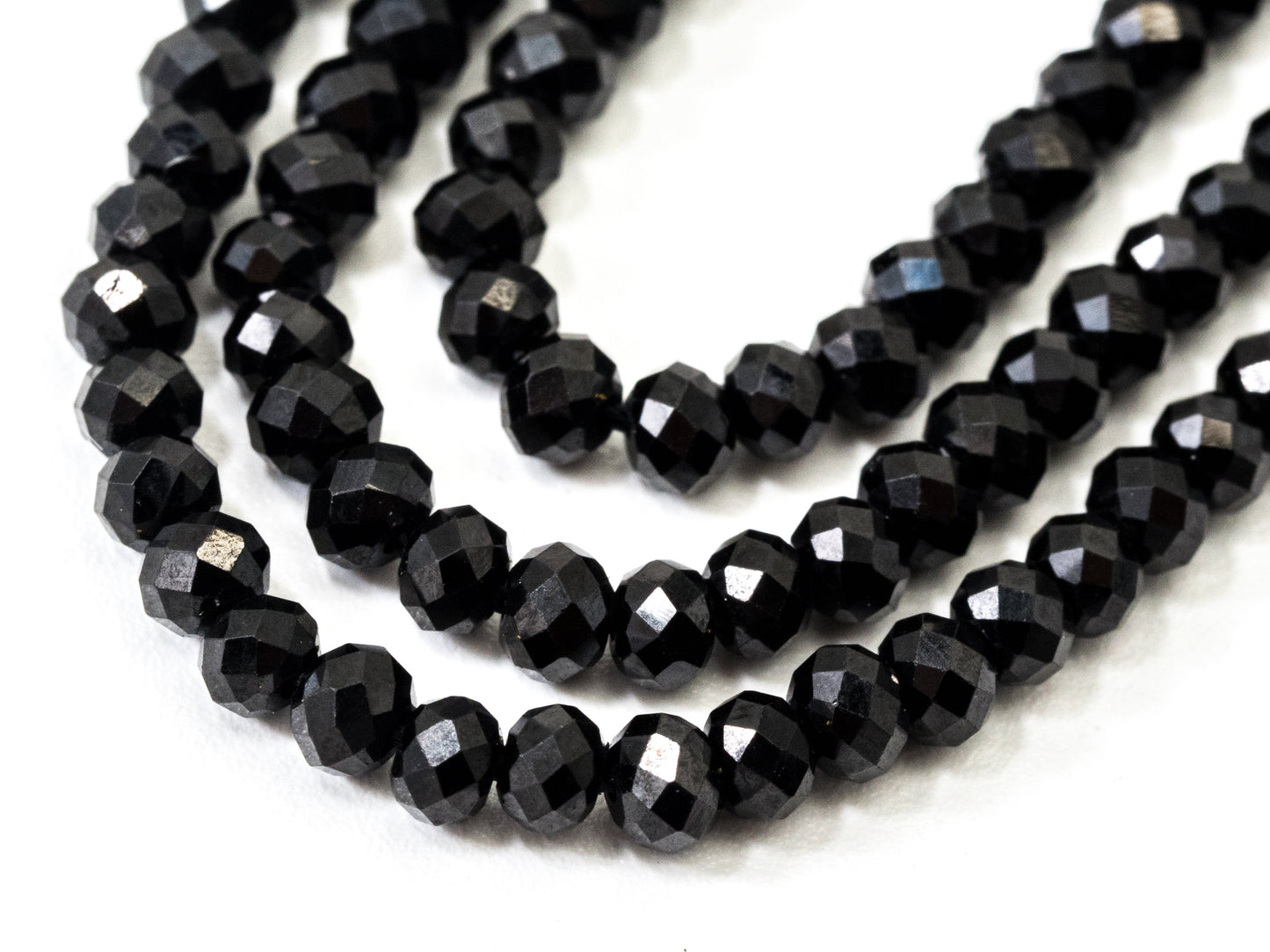 Top Quality Faceted Black Spinel Round Beads 3/4/6/8mm Gemstones Beads,Black Spinel Beads,15.5" Full Strand,SKU#U104