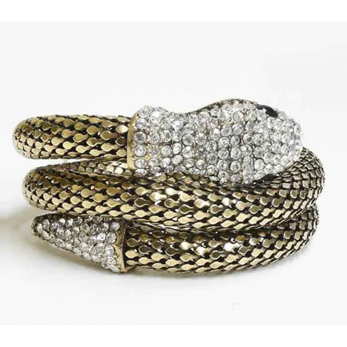 Bracelet Serpent en Cristal Sulfureux de Créateur Exotique