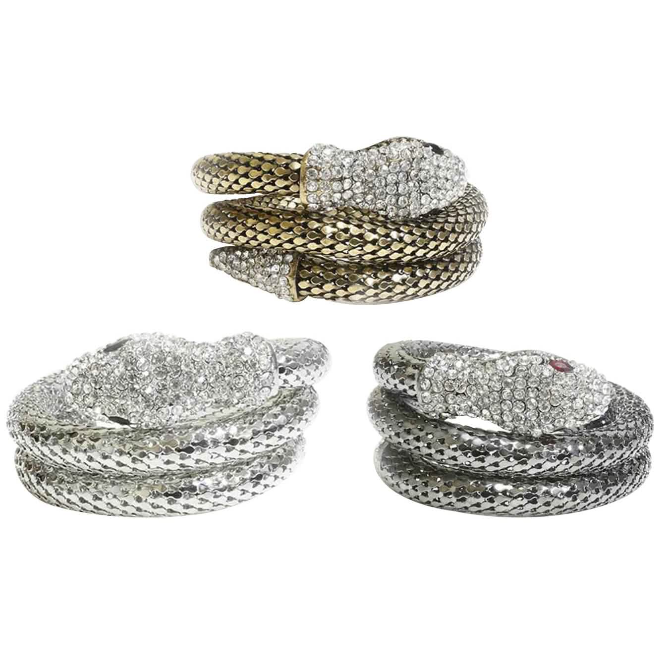 Bracelet Serpent en Cristal Sulfureux de Créateur Exotique