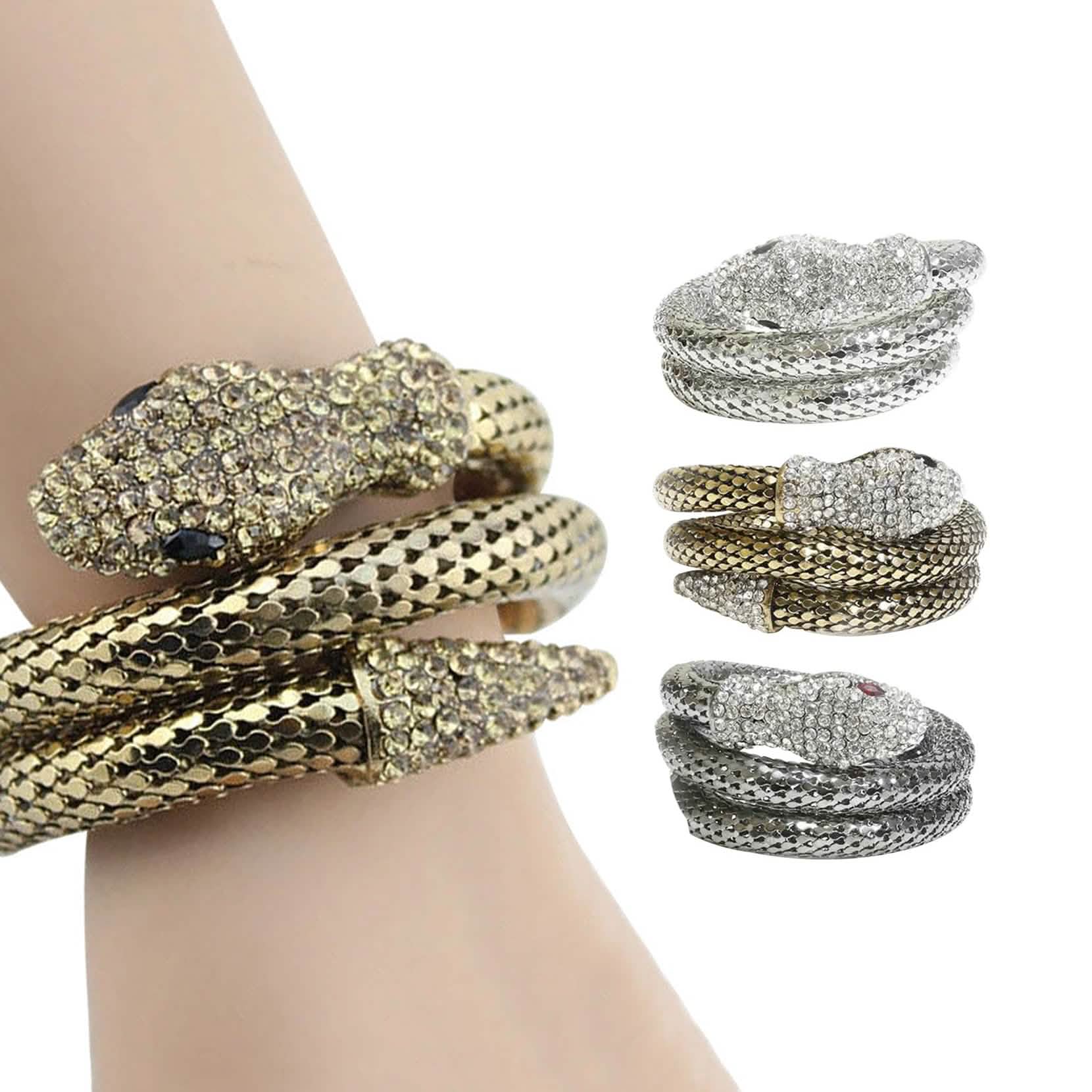 Bracelet Serpent en Cristal Sulfureux de Créateur Exotique