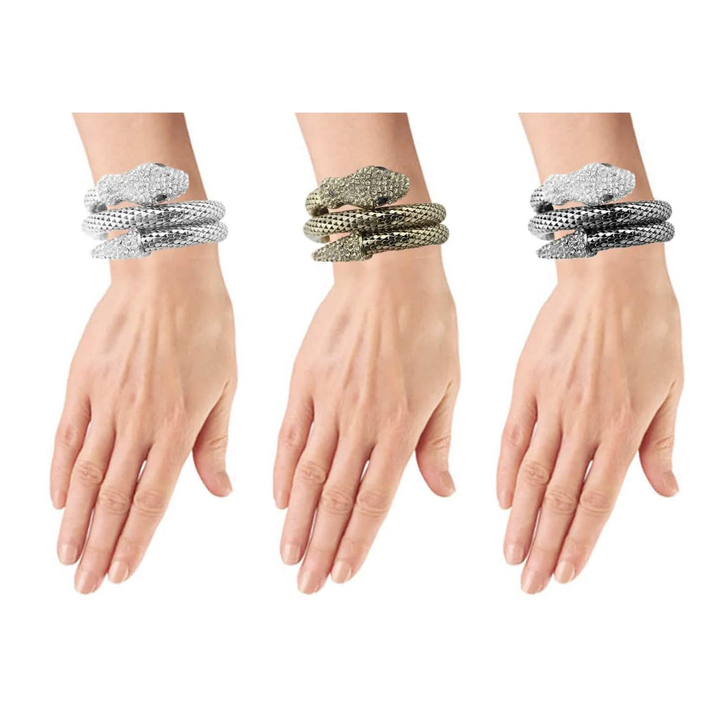 Bracelet Serpent en Cristal Sulfureux de Créateur Exotique