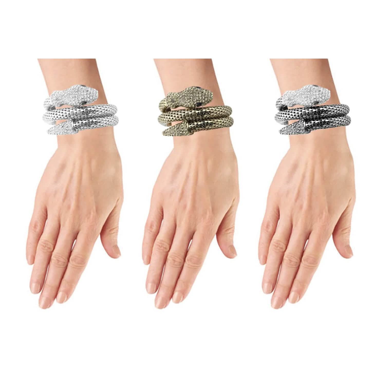 Bracelet Serpent en Cristal Sulfureux de Créateur Exotique