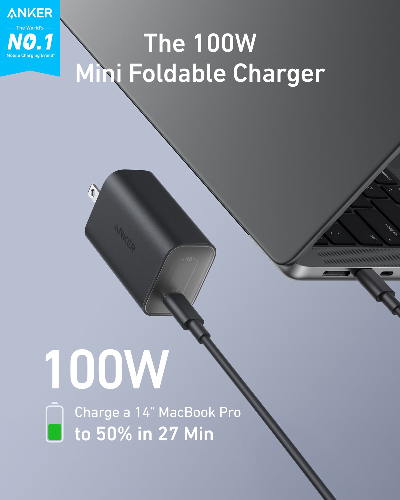 Chargeur Anker Nano (100W) avec câble USB-C