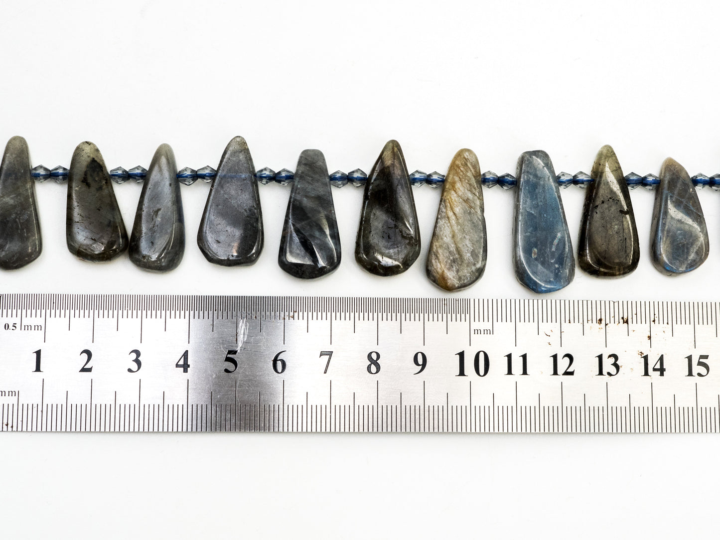 High Quality Natural Labradorite Beads, 22-32mm, Long Teardrop Gray Gemstone Beads, 15.5 inch strand, SKU#U140